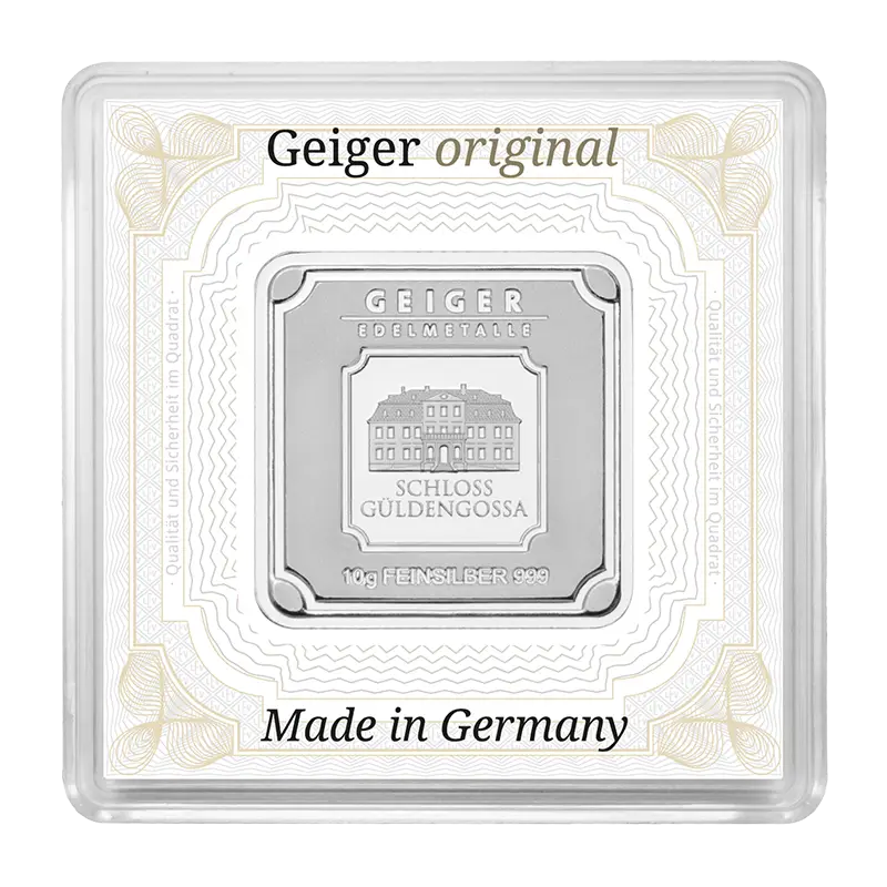 Silberbarren Geiger Original - 10 g .999 quadratisch in Kapsel *Sonderangebot*