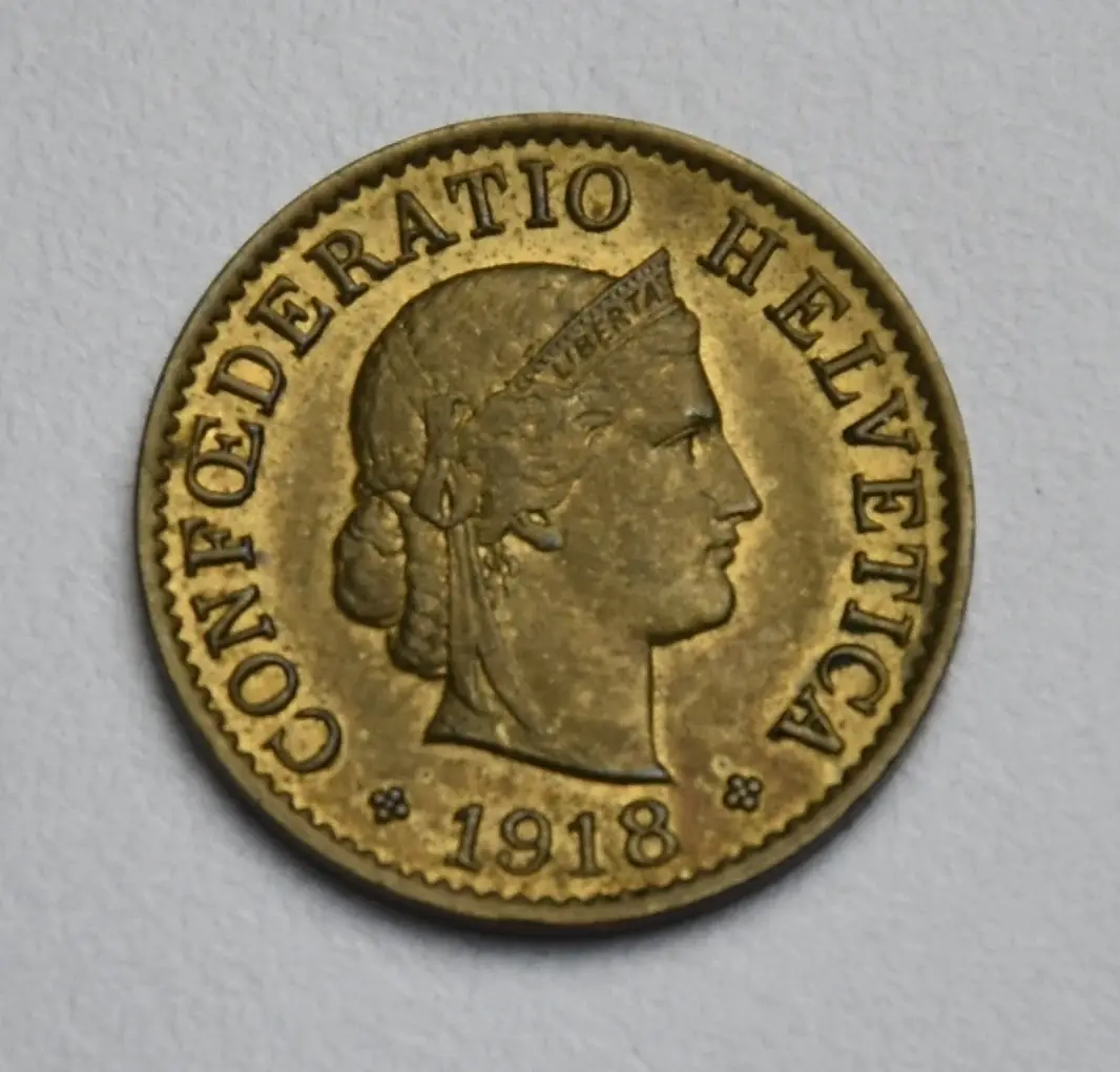 Switzerland 5 centimes - 1918 B (brass)