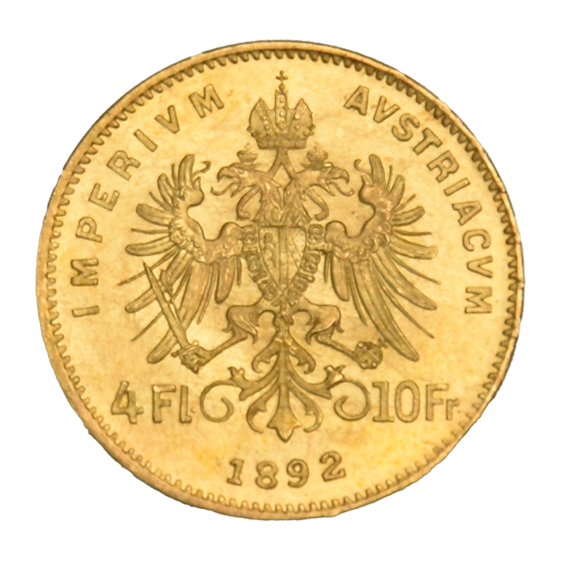 4 Florin (Gulden) / 10 Franken Österreich 1892 (Nachprägung) Goldmünze