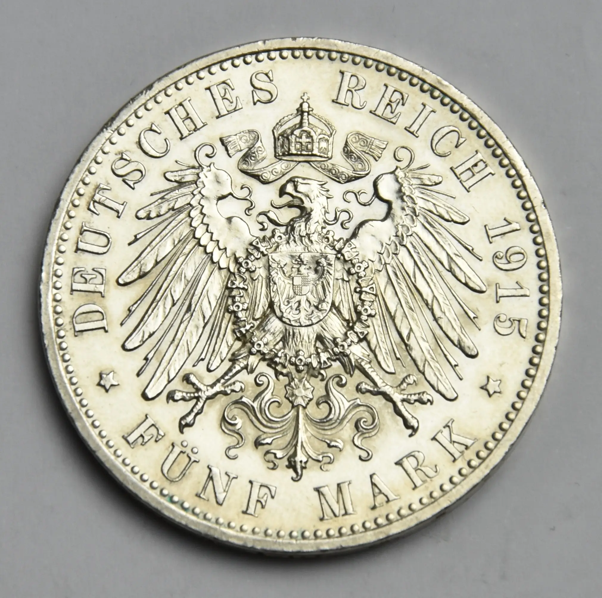 Deutschland Braunschweig 5 Mark 1915 A Ernst August Silbermünze