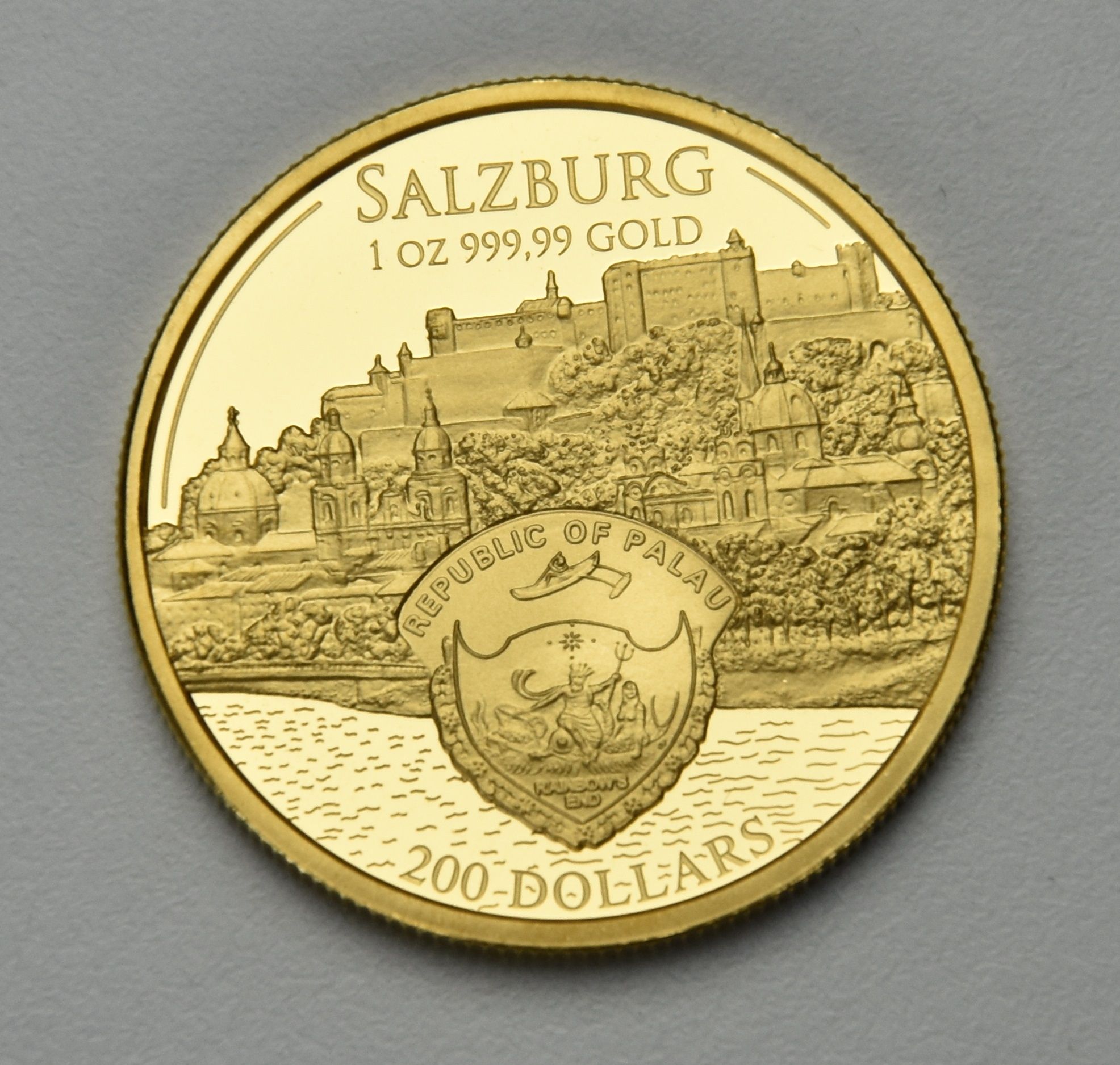 Palau 200 Dollars 2017 Goldmünze 1 Unze 999,99 Mozart - Salzburg