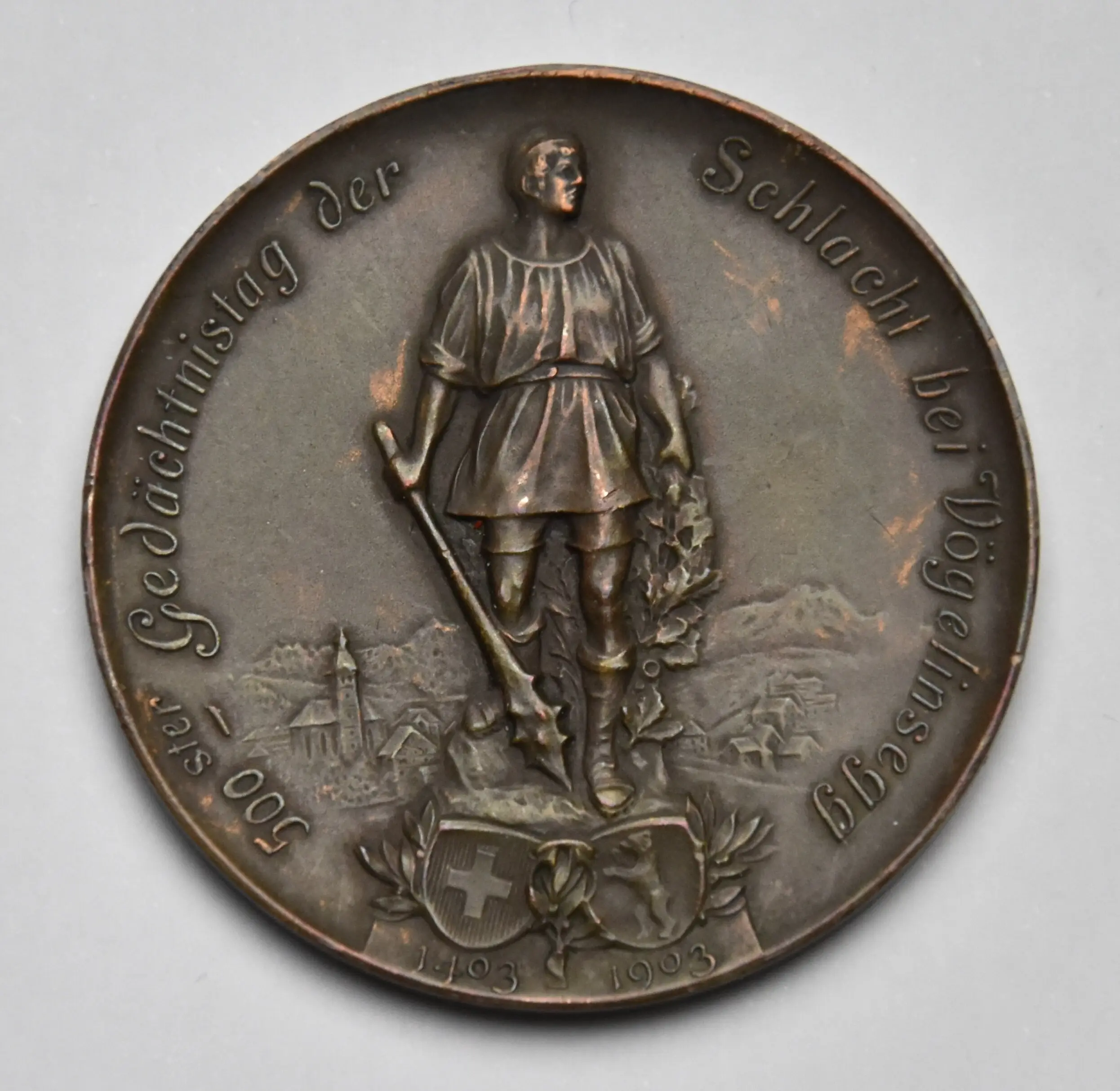 Schweiz Bronzemedaille 1903 zum 500. Gedächtnistag der Schlacht bei Vögelinsegg