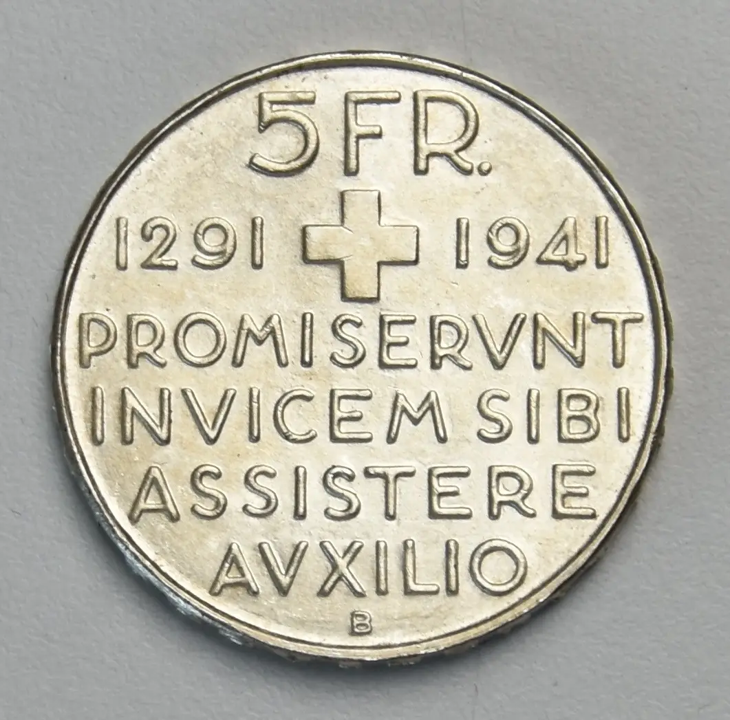 Switzerland 5 francs commemorative coin 1941 (federal celebration)