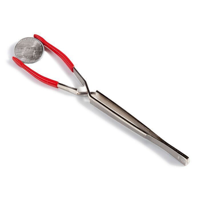 Münz-Pinzette 16 cm mit Kunststoff beschichtet