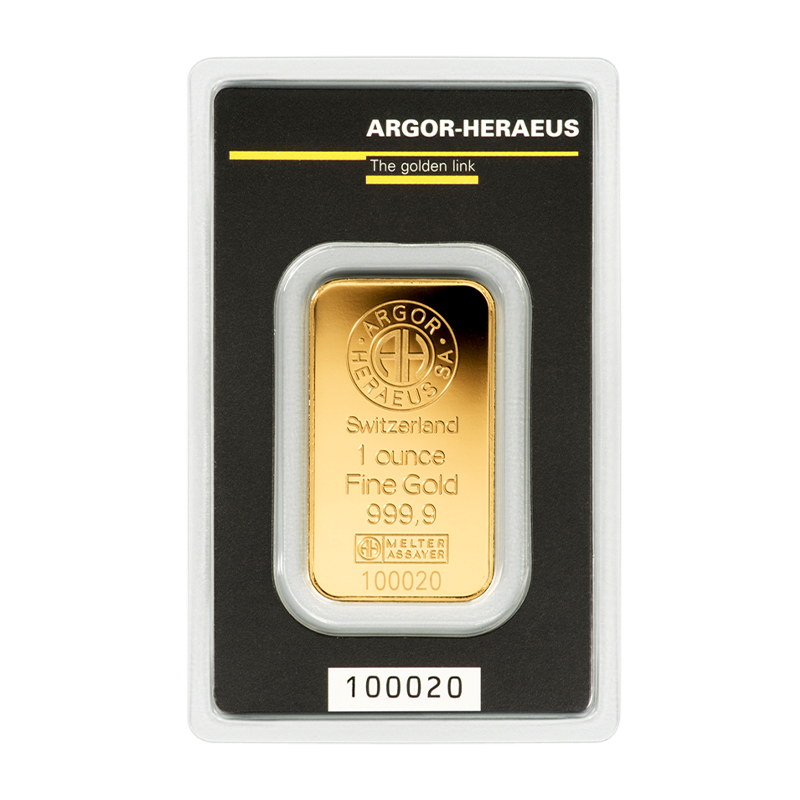 Goldbarren 1 oz .9999 ARGOR HERAEUS