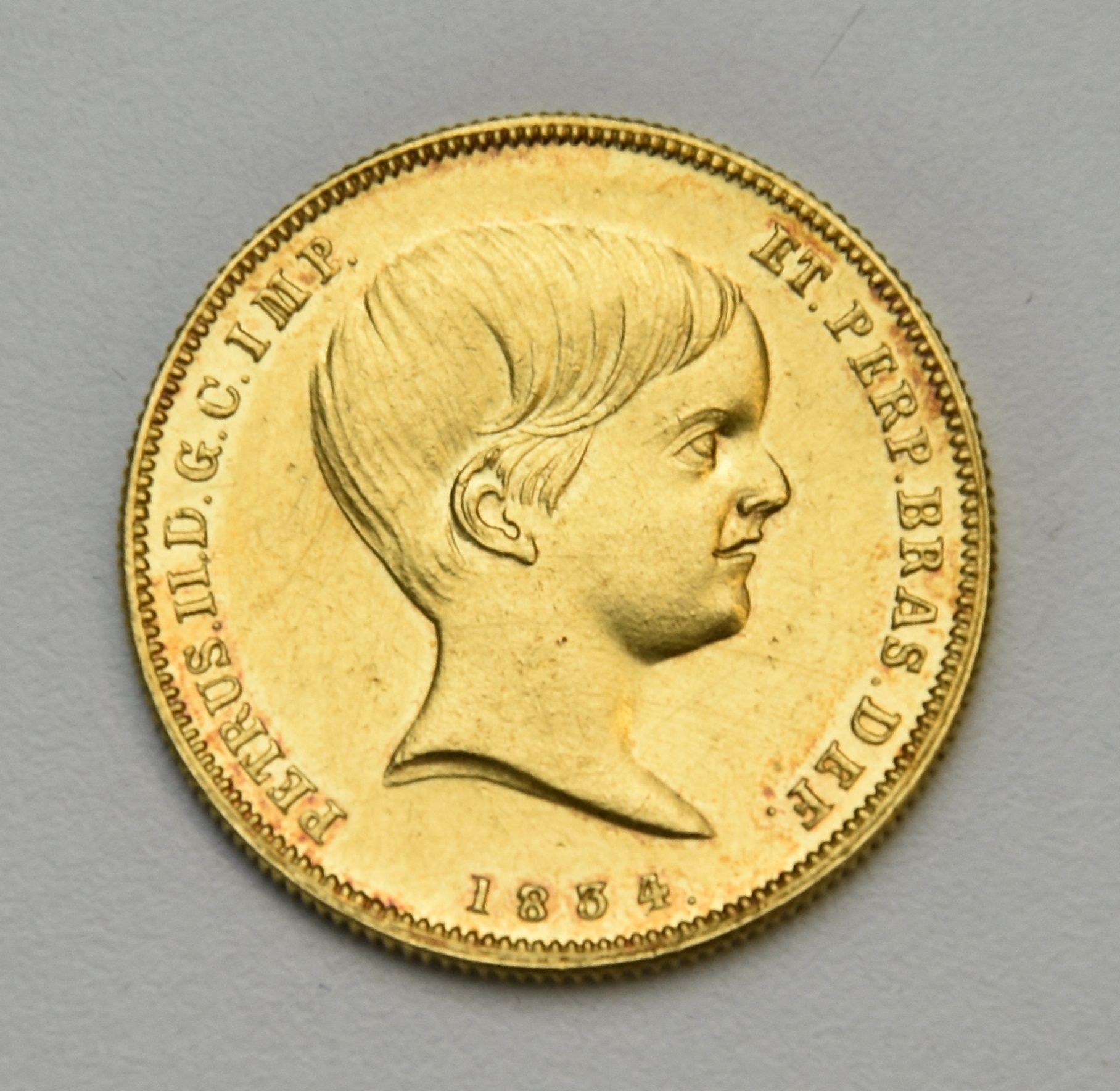 Brasilien 10'000 Reis 1834 Petrus II. Goldmünze