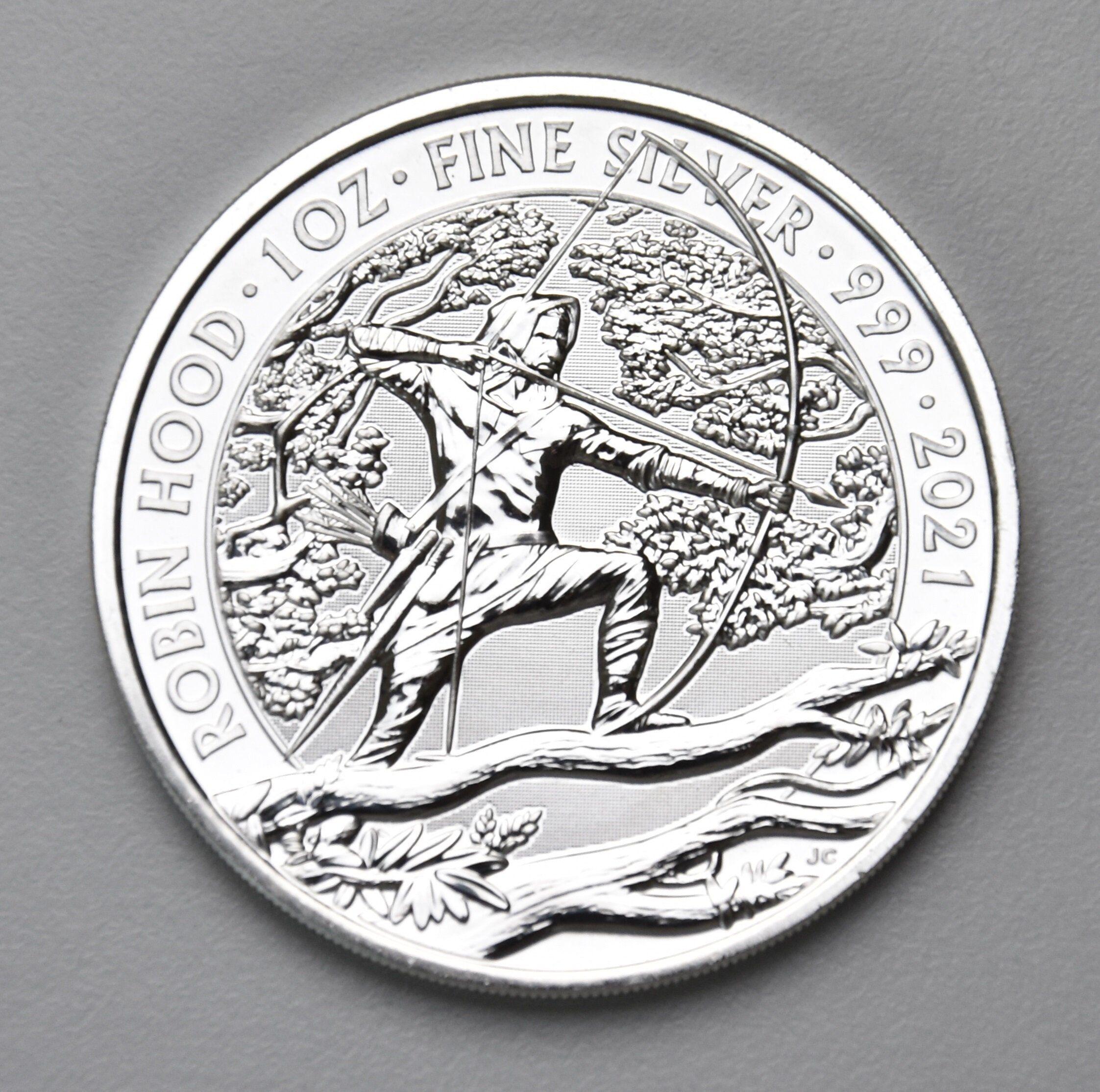 Grossbritannien 2 Pounds 2021 - 1 Unze Silbermünze "Robin Hood"