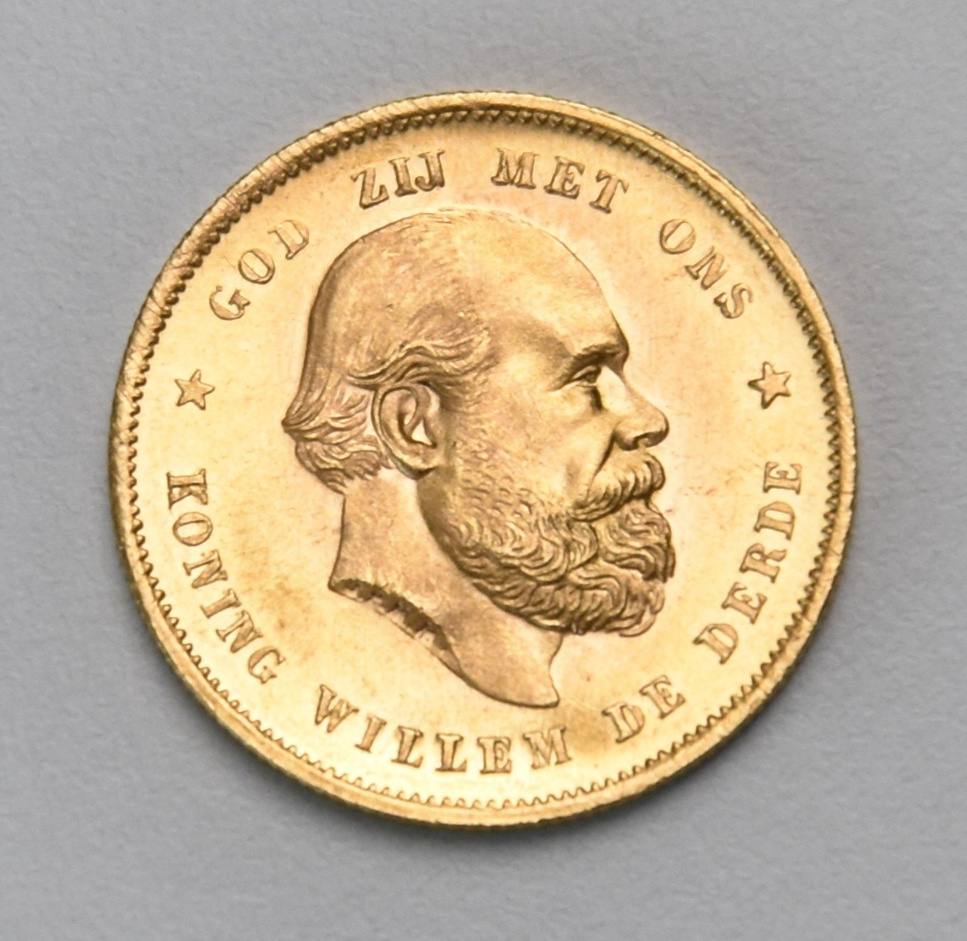 Niederlande 10 Gulden 1877 Goldmünze Wilhelm III.