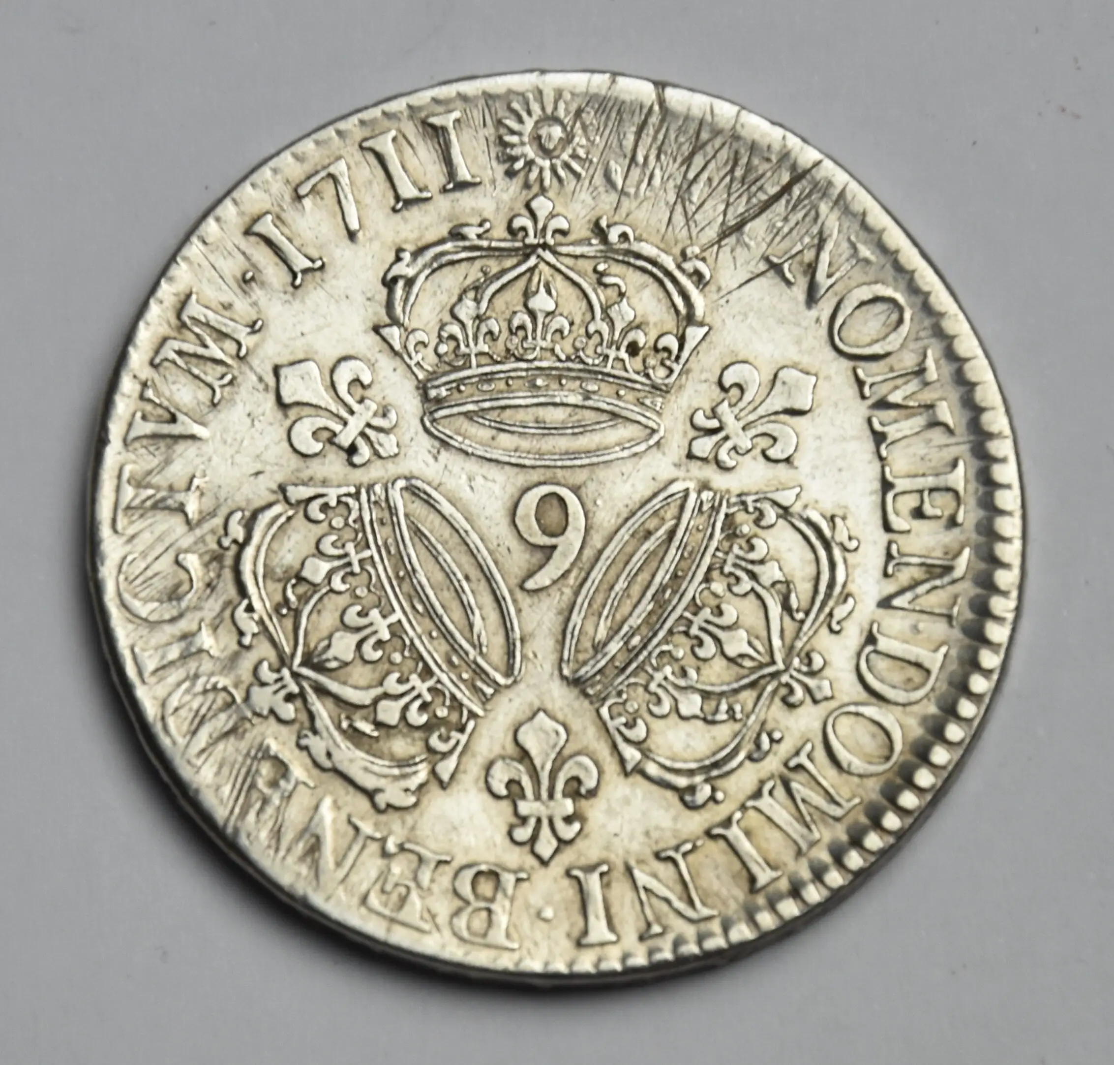 Frankreich Ecu 1711 (9) Ludwig XIV Silbermünze