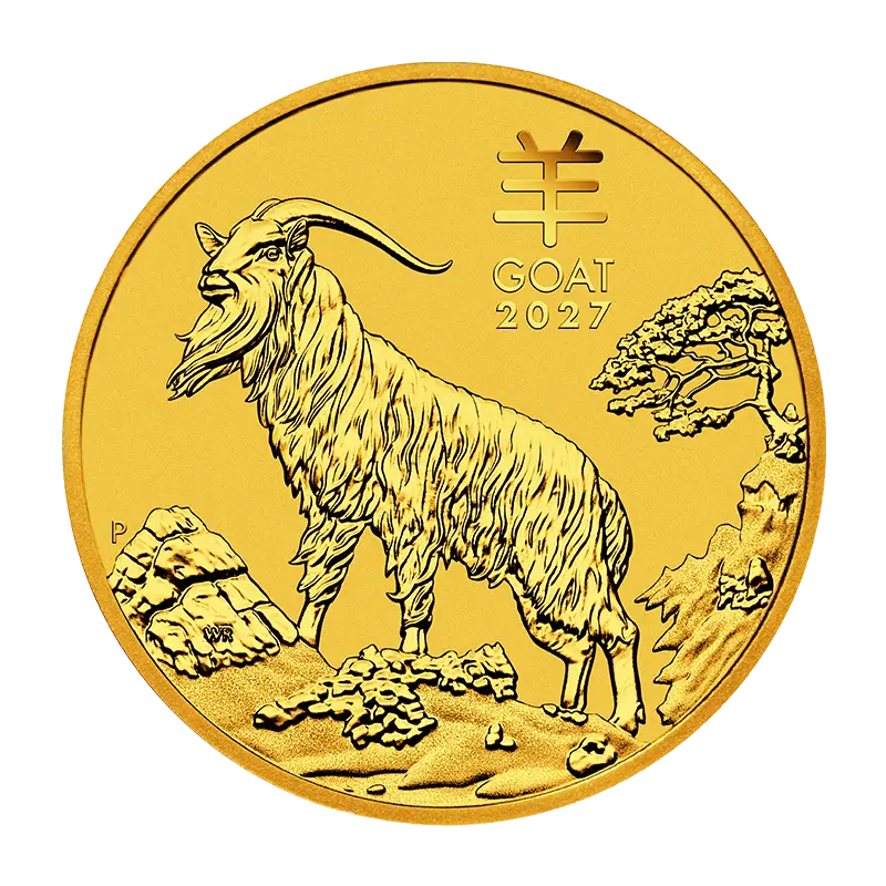 Lunar III "Ziege" 2027 - Australien 1 oz Goldmünze