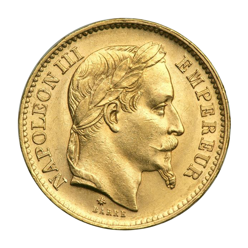 20 Francs Frankreich - Napoleon III. mit Kranz (1861-1870)