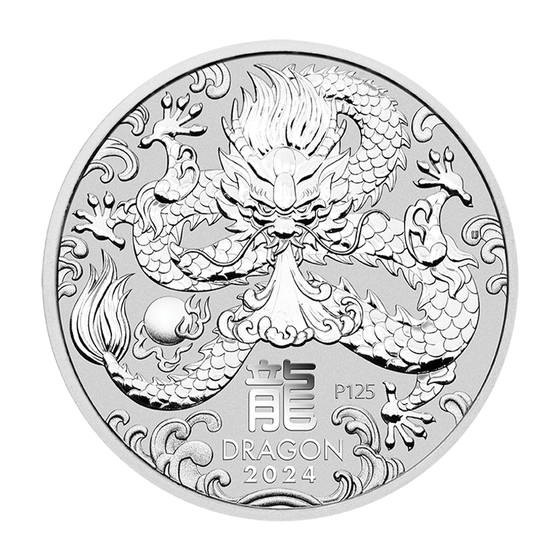 Lunar III "Drache" 2024 - Australien 1 oz Silbermünze *sofort lieferbare Neuware*