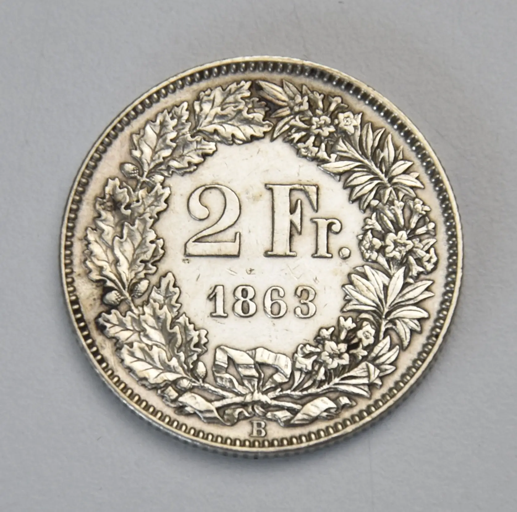 Schweiz 2 Franken - 1863 B (Sitzende Helvetia)