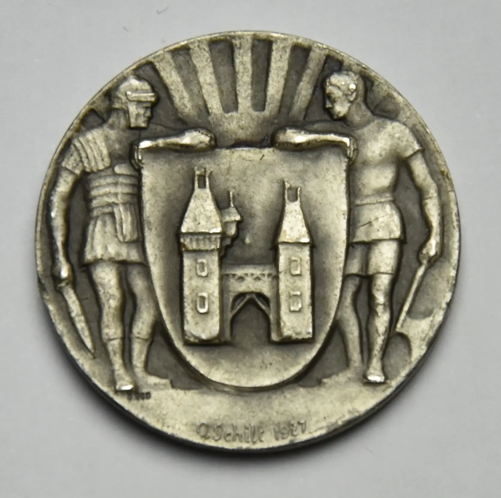 Schweiz Silbermedaille Aargau Kant. Schützenfest 1927 Brugg