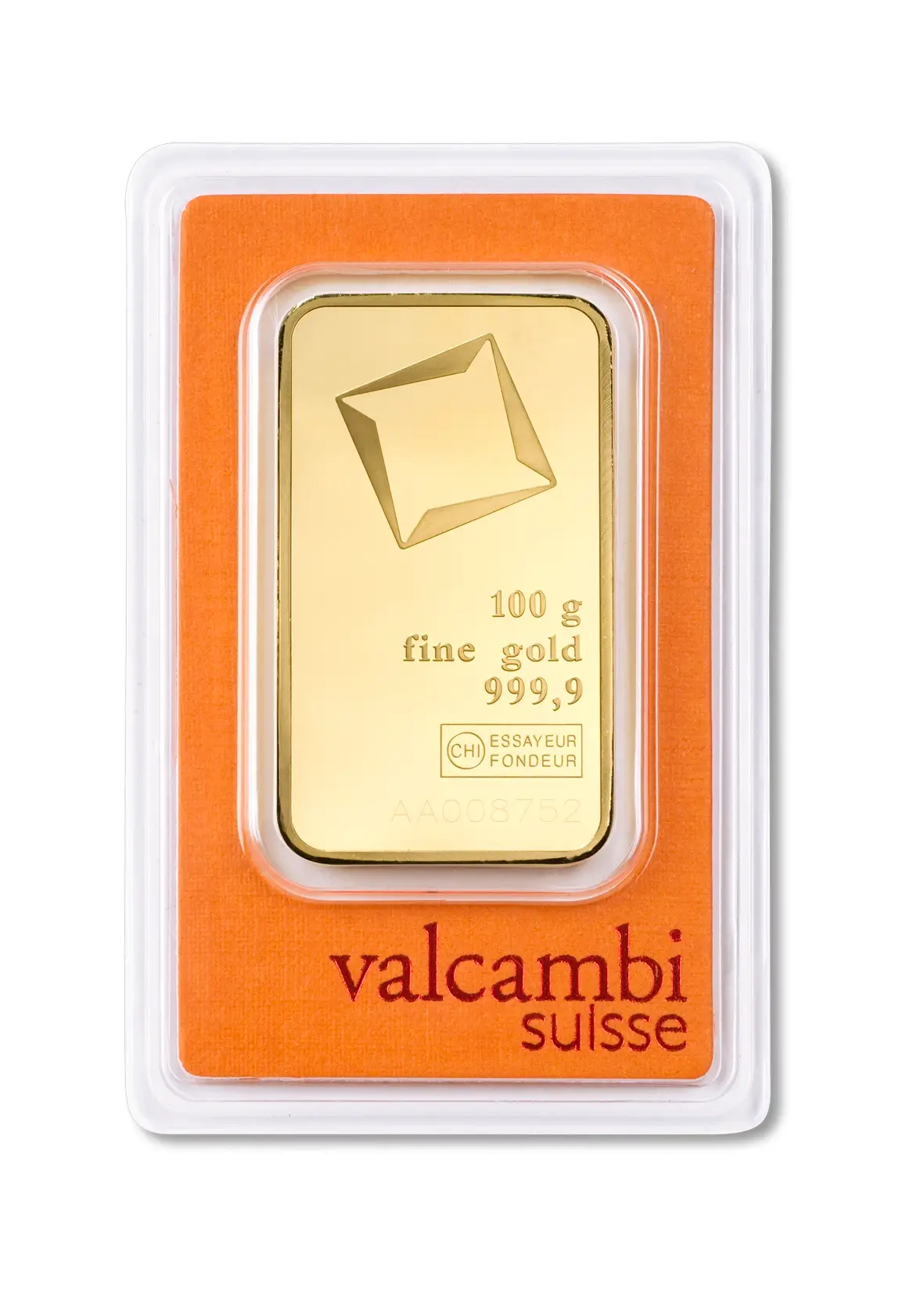 Goldbarren - 100 g .9999 VALCAMBI