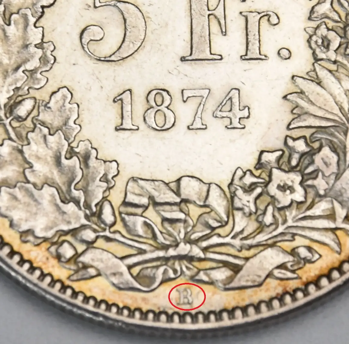 Schweiz 5 Franken - 1874 B (sitzende Helvetia)