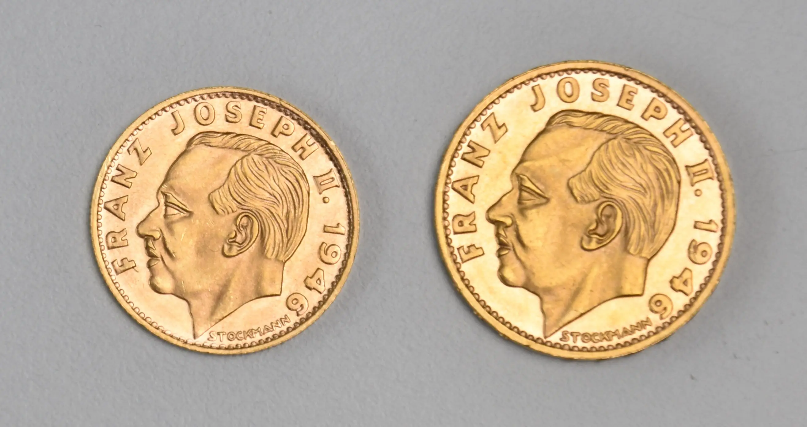 Liechtenstein 10 + 20 Francs 1946 Franz Josef II - two gold coin