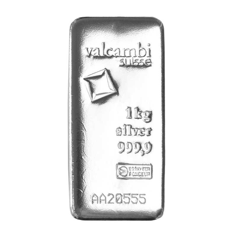 silver bar - 1 kg fine silver .9999 VALCAMBI