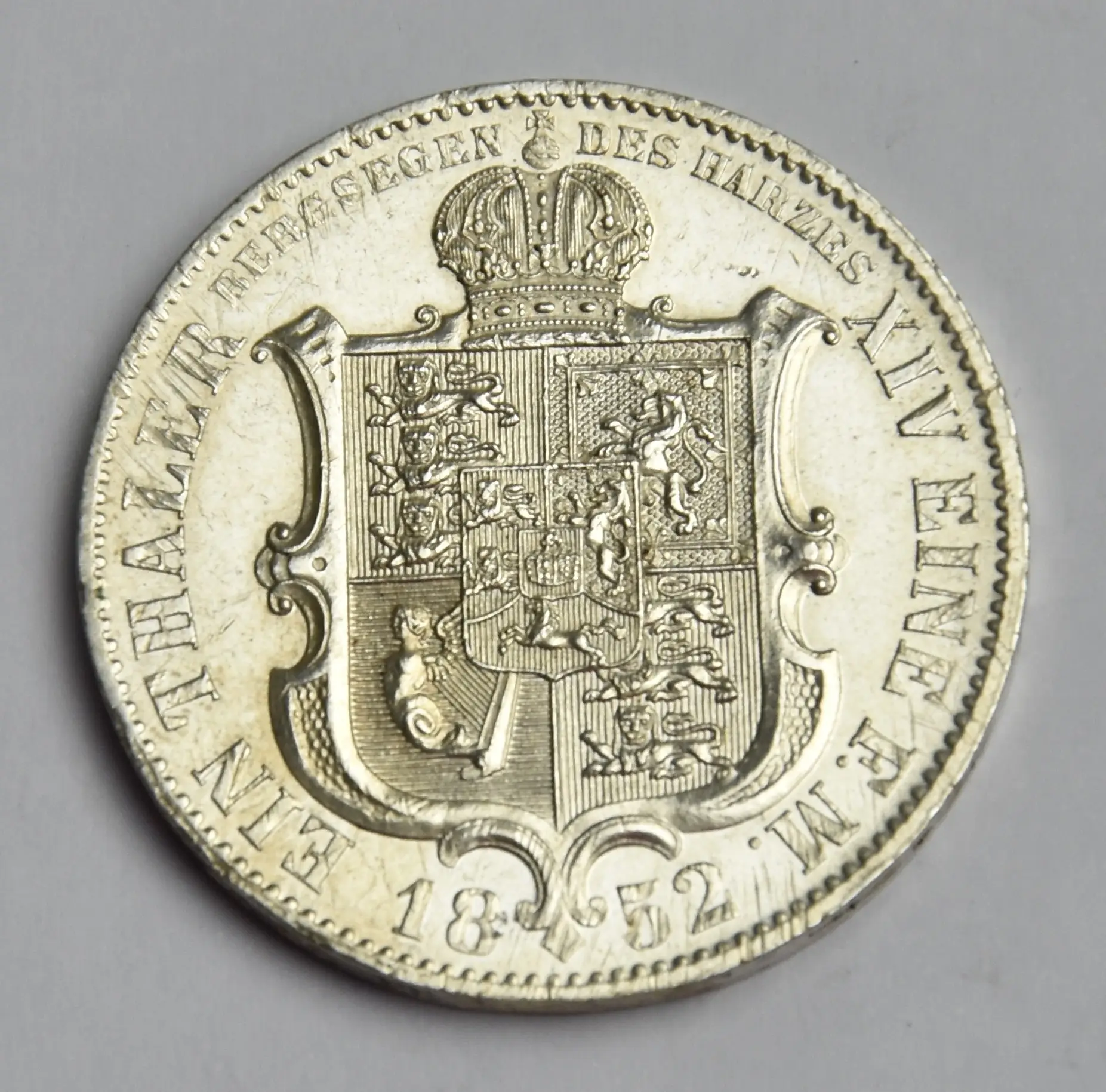 Deutschland Hannover 1 Taler 1852 B König Georg V. (1851-1866) Silbermünze