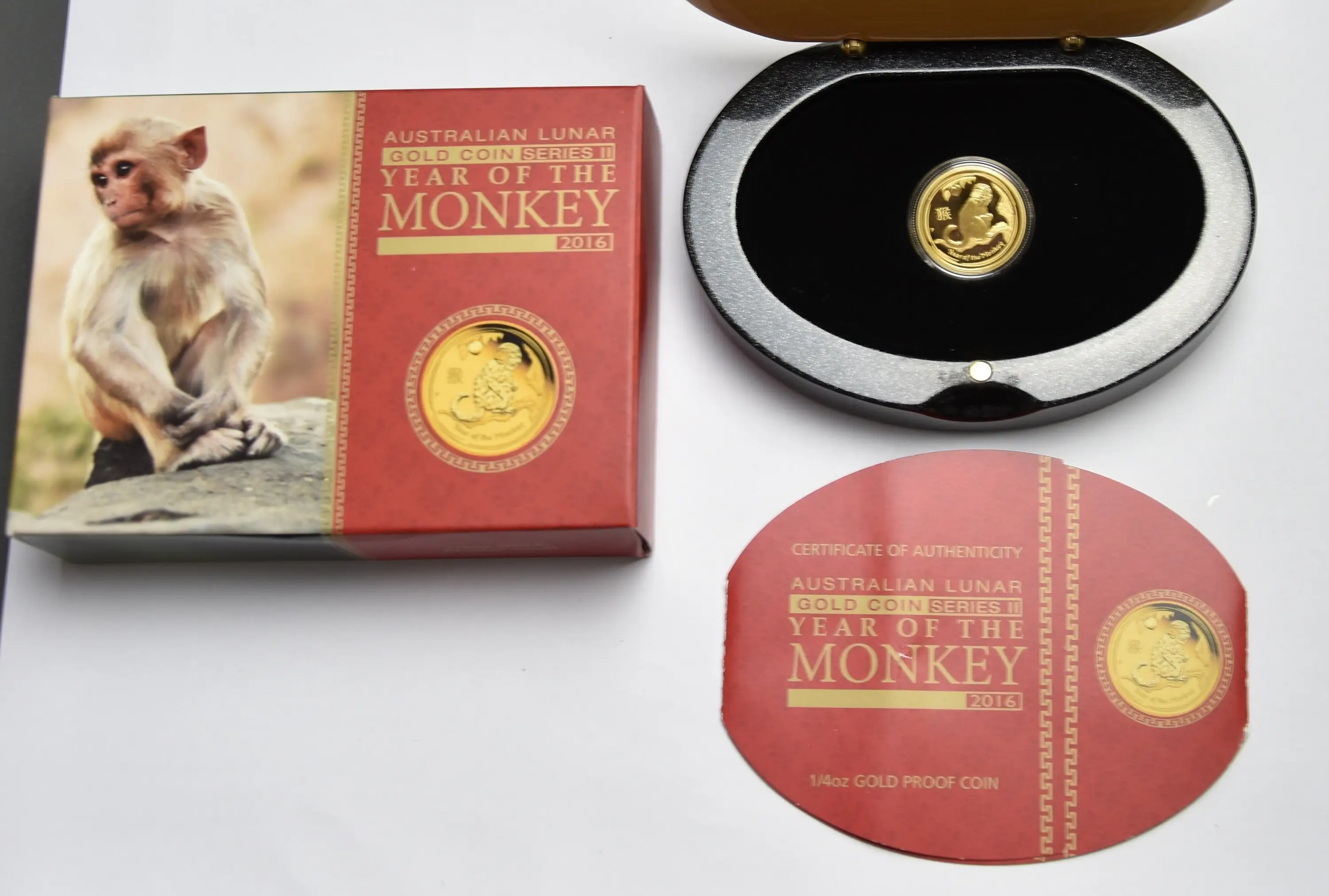 Lunar II "Affe" 2016 - Australien 1/4 oz Goldmünze "Polierte Platte"