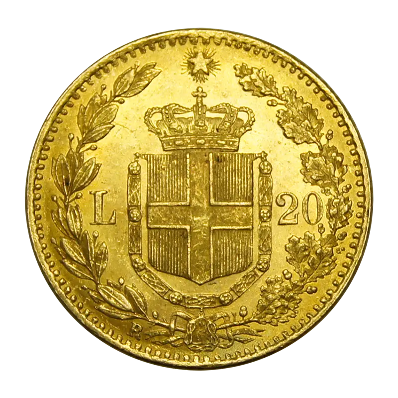 20 Lire Umberto I - Italien Goldmünze