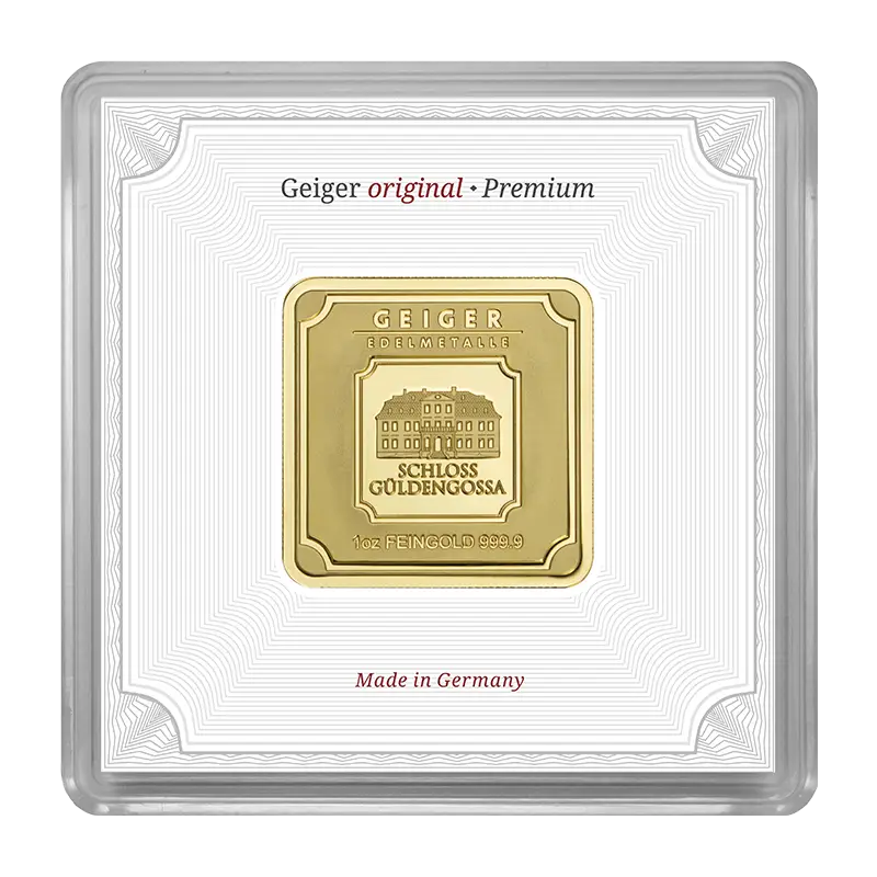 Goldbarren Geiger original - 1 oz .9999 quadratisch in Kapsel *Sonderangebot*
