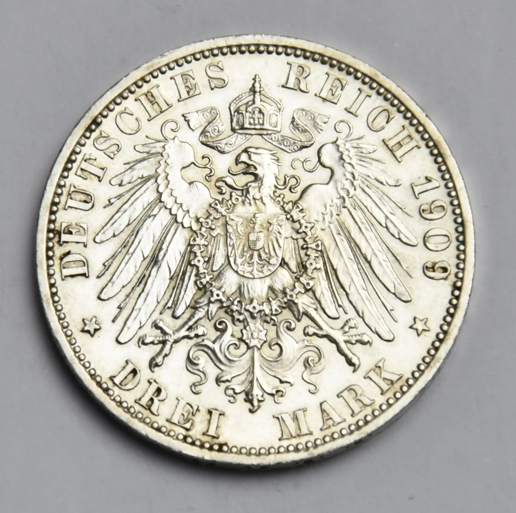 Deutschland Schwarzburg 3 Mark 1909 A Karl Günther Silbermünze