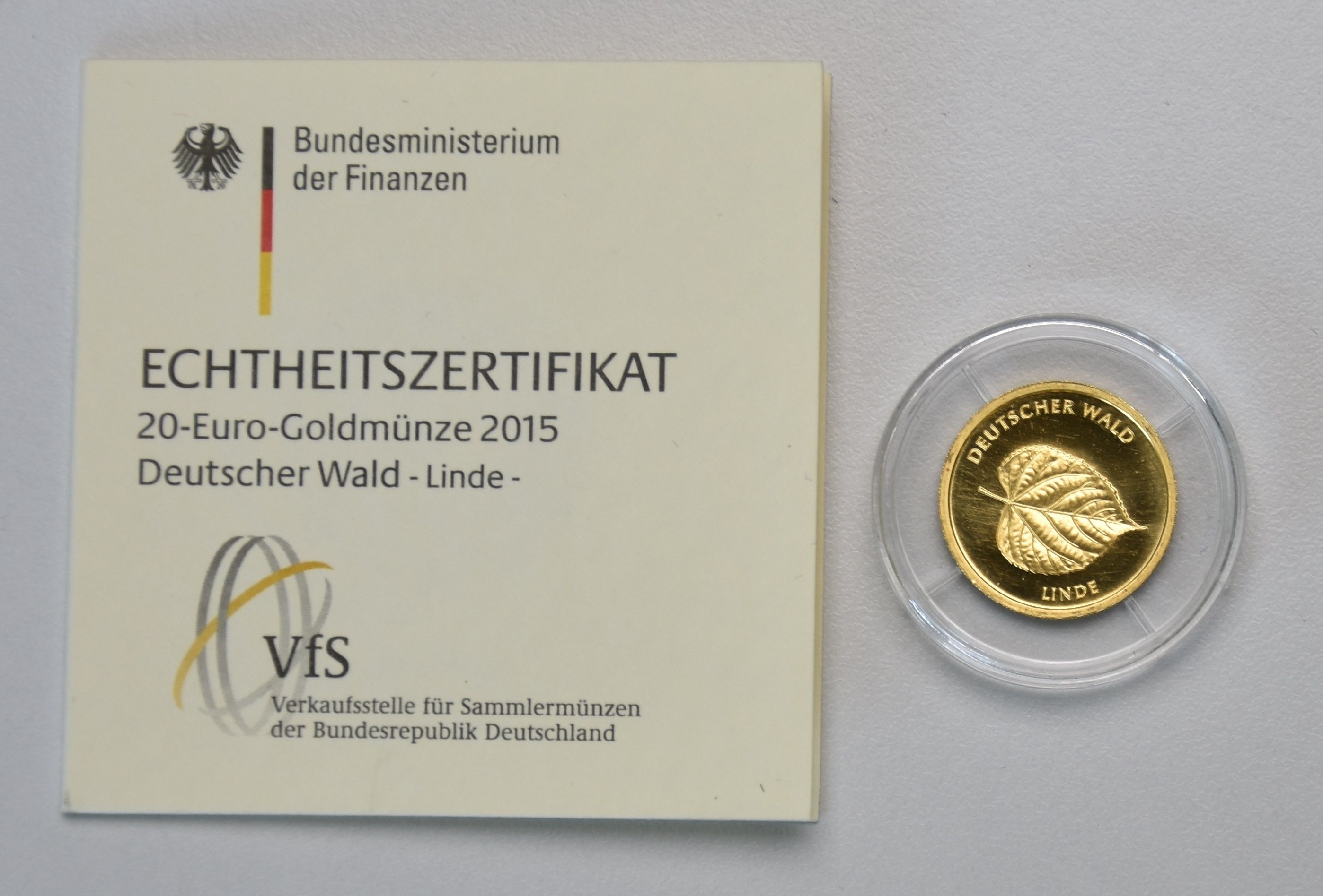Deutschland 20 Euro 2015 (1/8 oz Goldmünze) Deutscher Wald - Linde