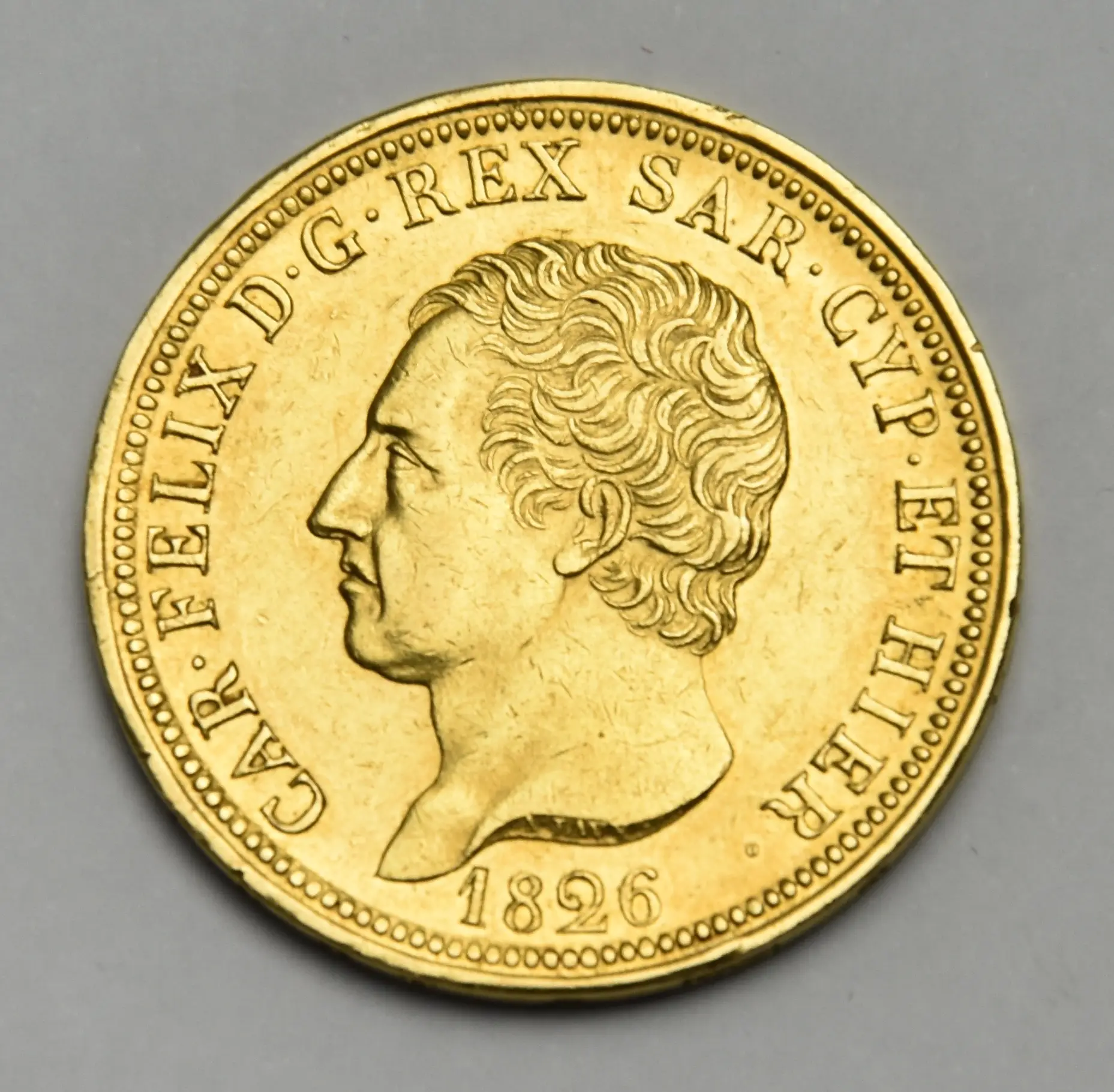 Italien 80 Lire 1826 L Sardinien Carlo Felice Goldmünze