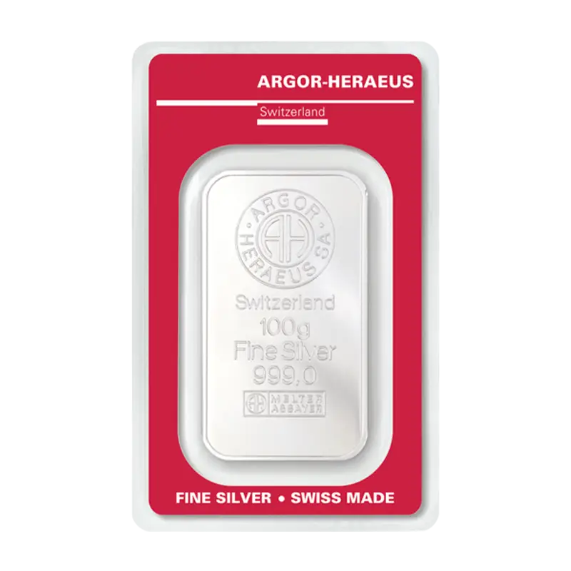 Silberbarren - 100 g .999 ARGOR-HERAEUS