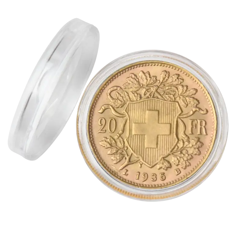 Münzkapsel Ø 21,25 mm für Schweiz 20 Franken Vreneli