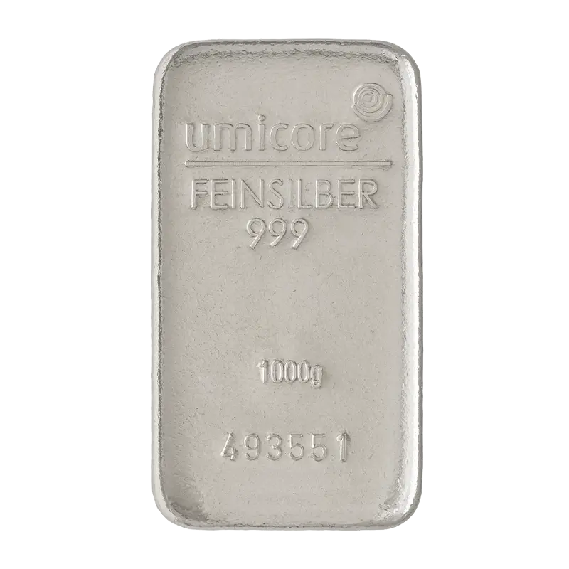 Silberbarren Umicore - 1 kg .999 gegossen LBMA