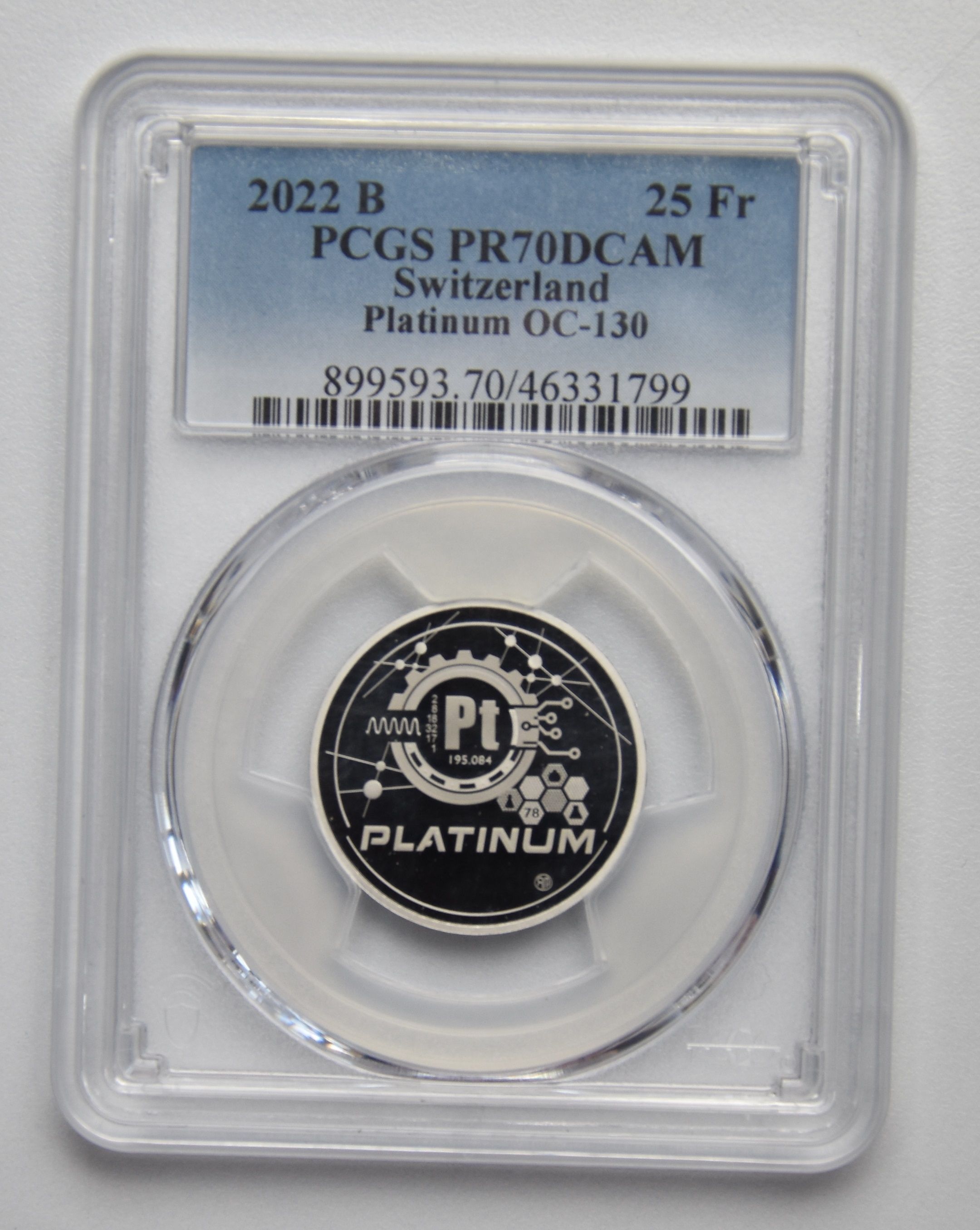 25 Franken 2022 - Schweiz  Platinmünze (Polierte Platte) Auflage: nur 999 Stück