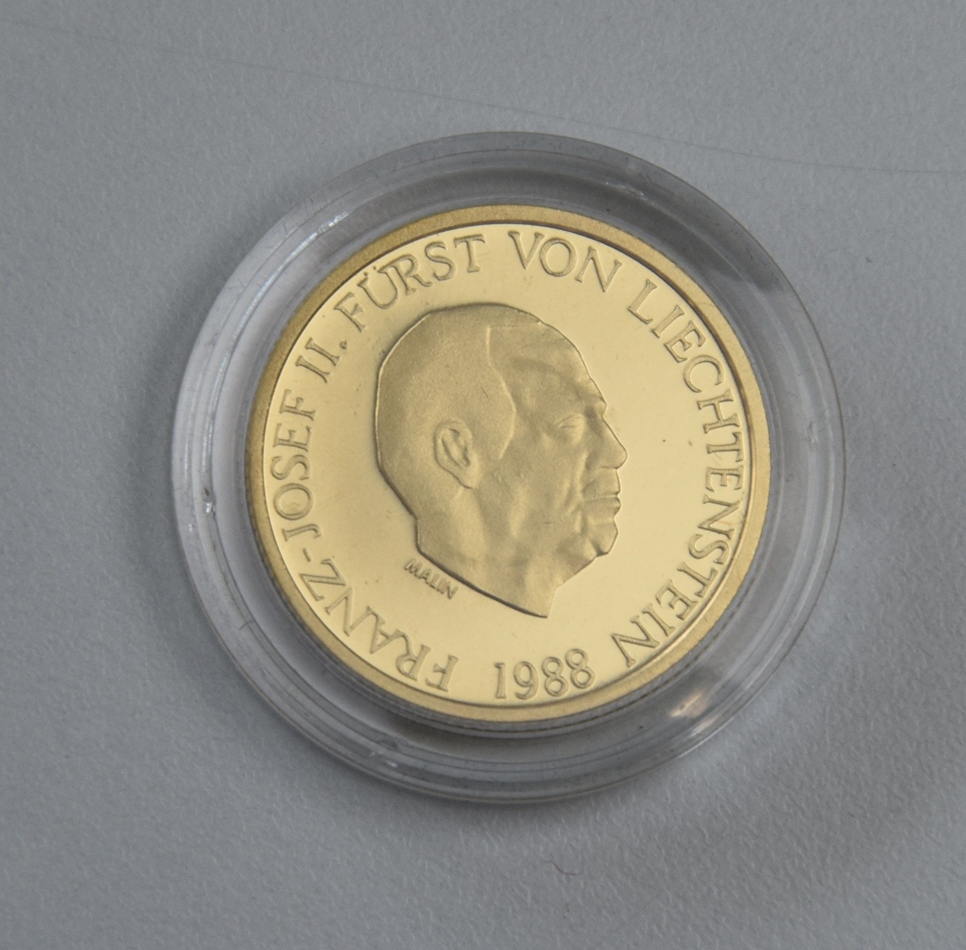Liechtenstein 50 Franken 1988 - Franz Josef II - Goldmünze 10 g