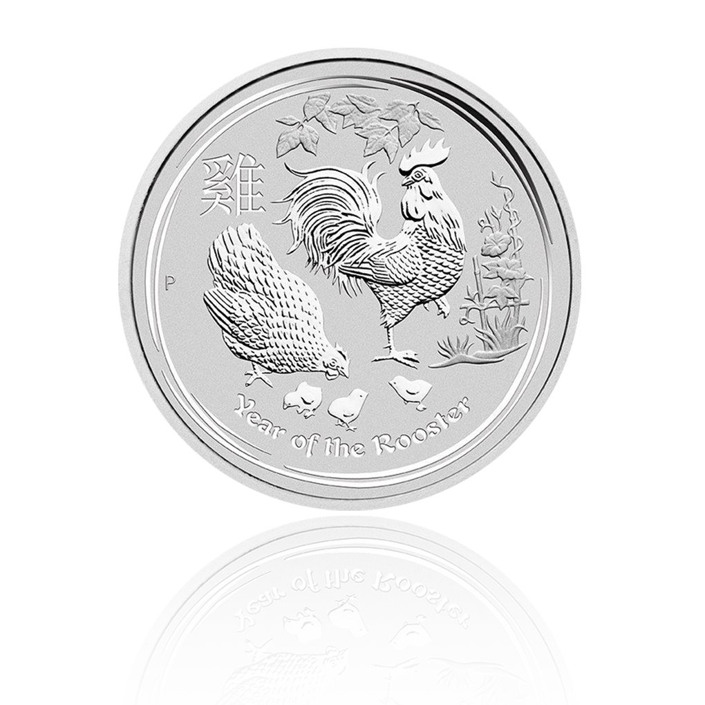 Lunar II "Hahn" 2017 - Australien 5 oz Silbermünze