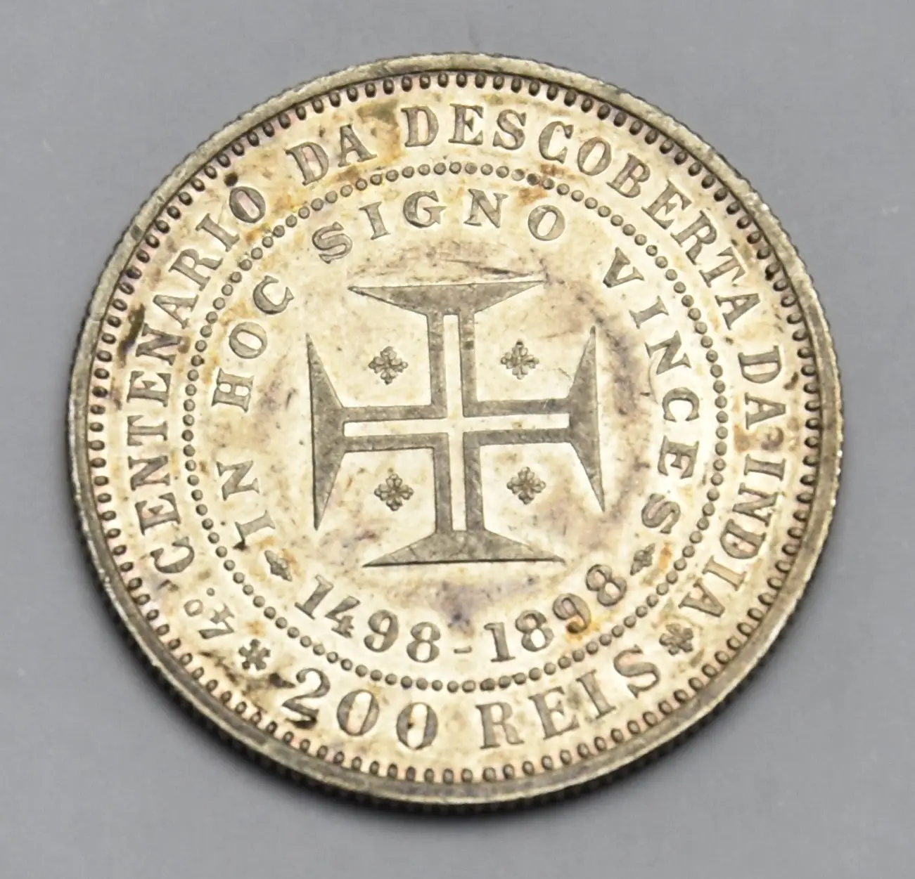 Portugal 200 Reis 1898 Silver Coin – 400th Anniversary of the Discovery of India