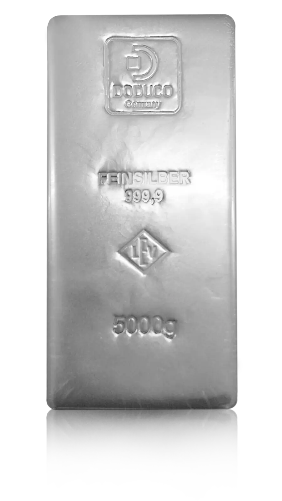 Silberbarren LEV "Doduco" - 5 kg .9999 gegossen ZFL