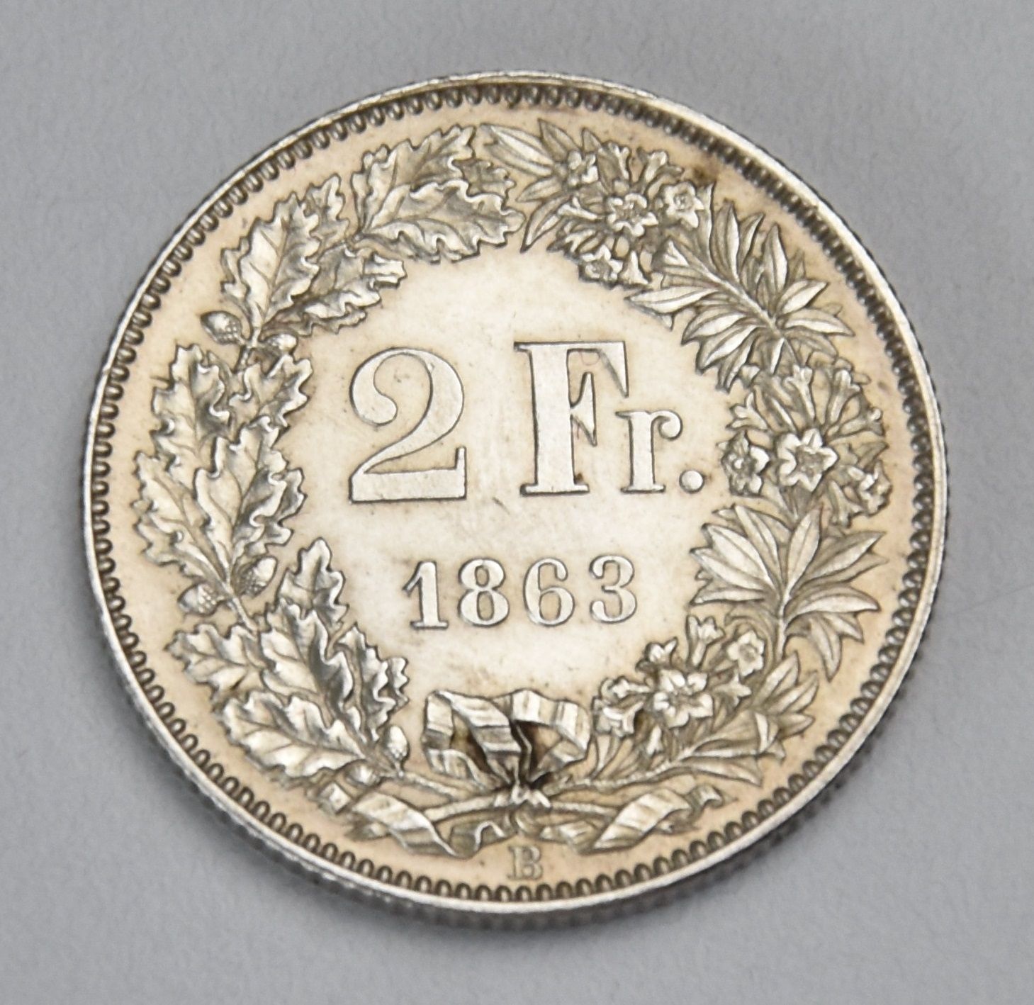 Schweiz 2 Franken - 1863 B (sitzende Helvetia)