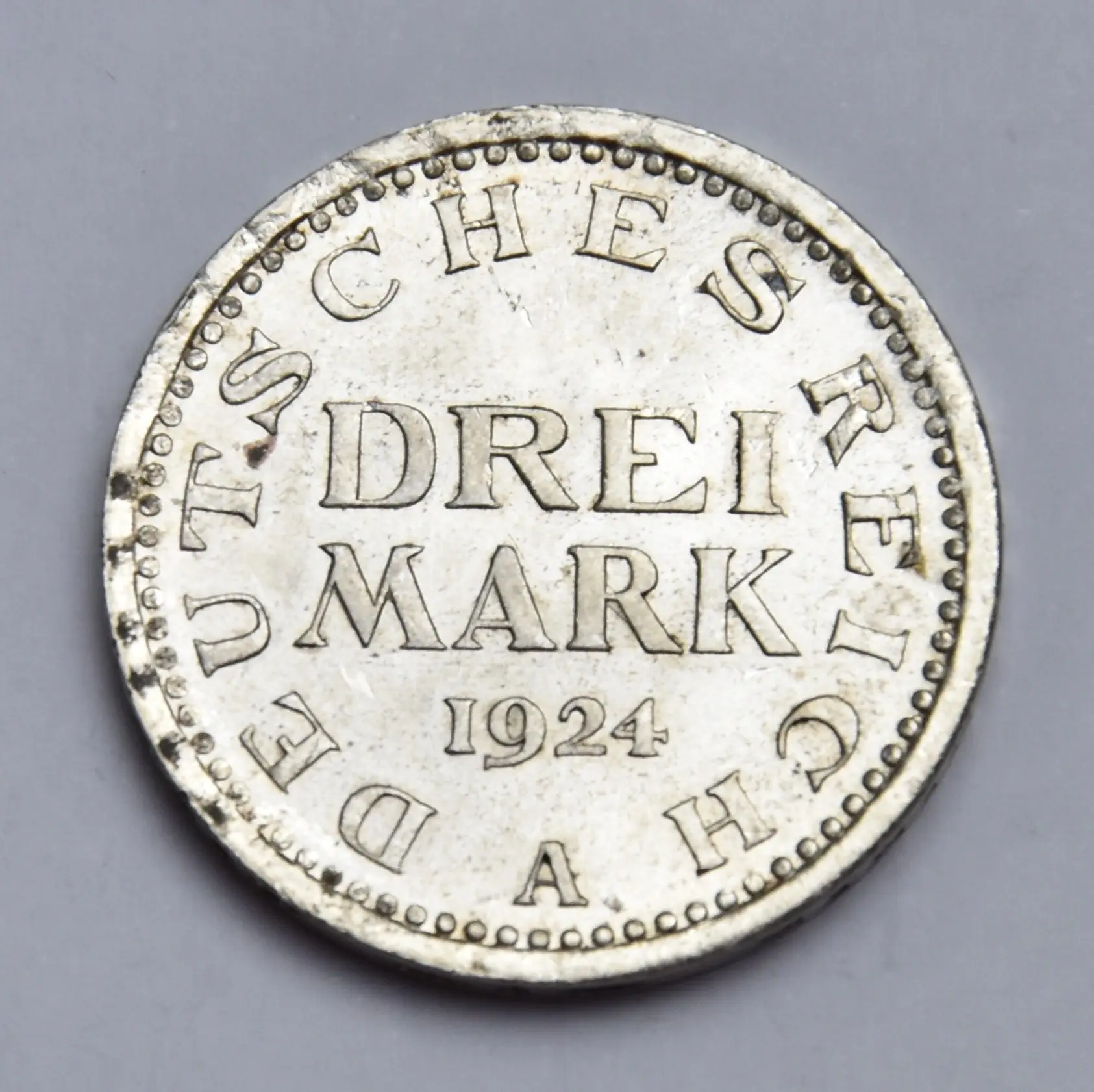 Deutschland 3 Mark 1924 A Silbermünze