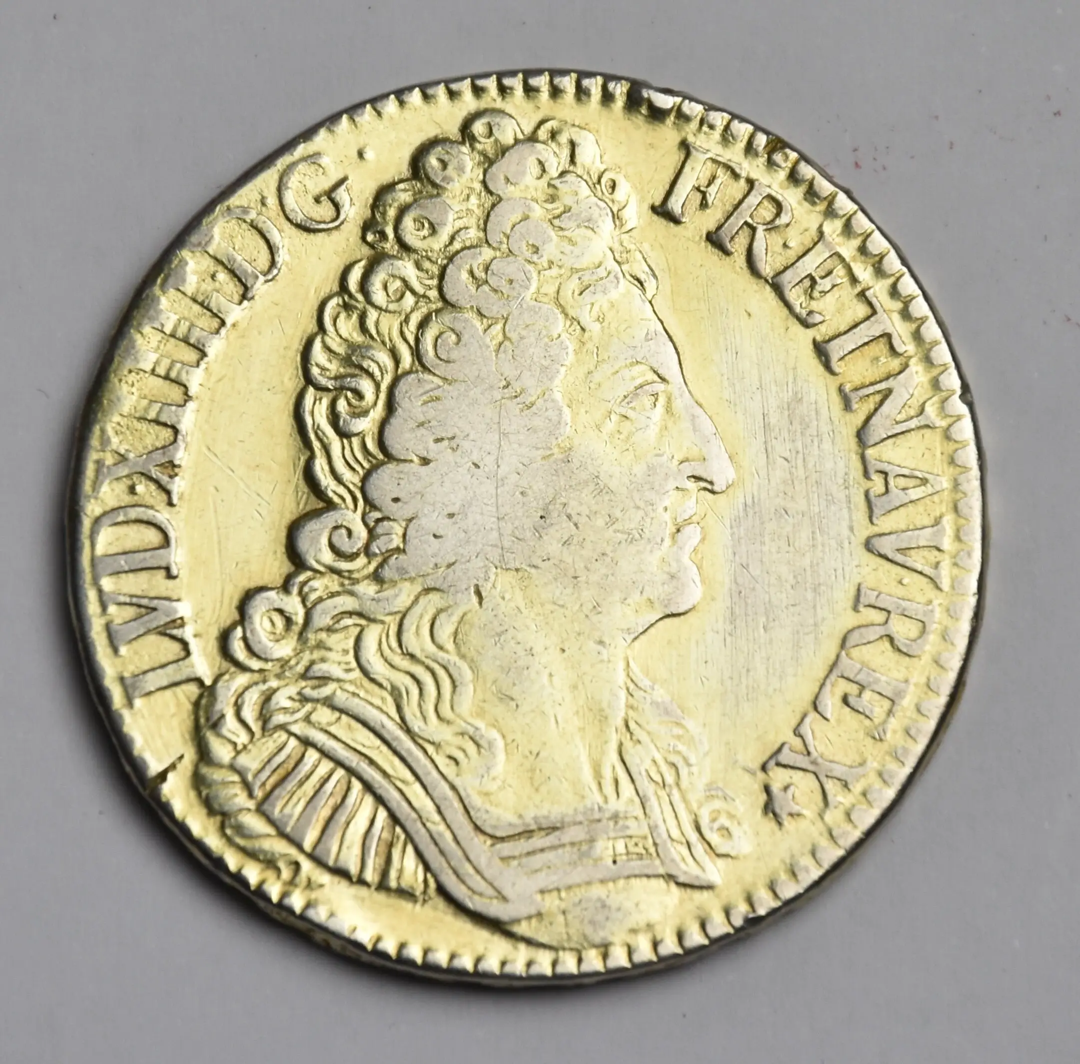 Frankreich Ecu 1709 A Ludwig XIV Silbermünze (vergoldet)