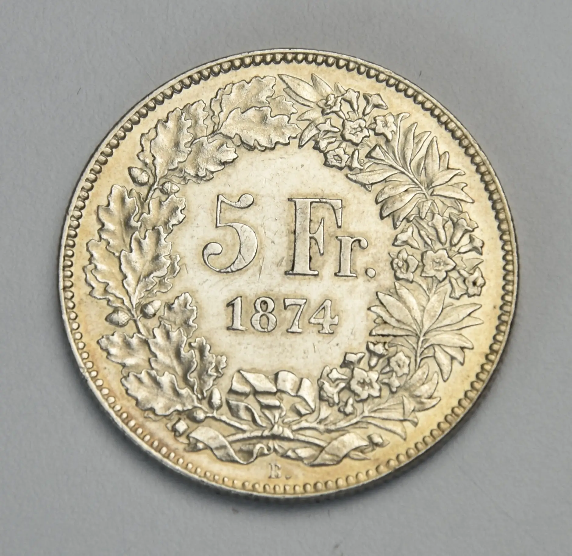 Schweiz 5 Franken - 1874 B. (sitzende Helvetia)