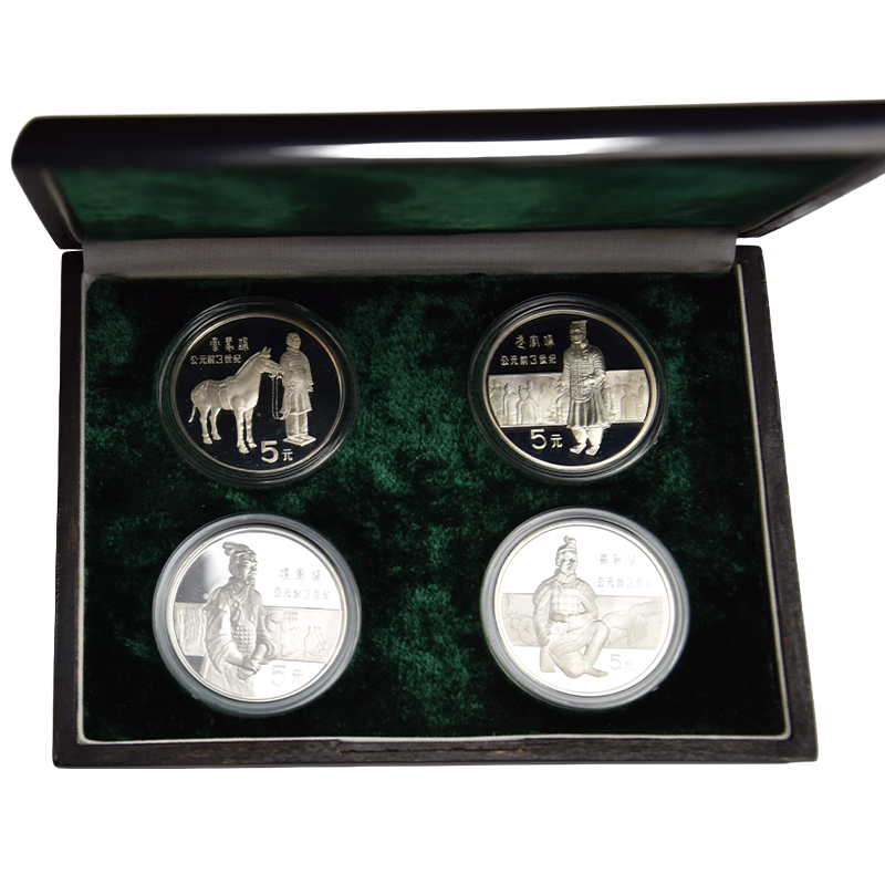 China 4 x 5 Yuan 1984 Silver Coins - Proof, including original case and certificate