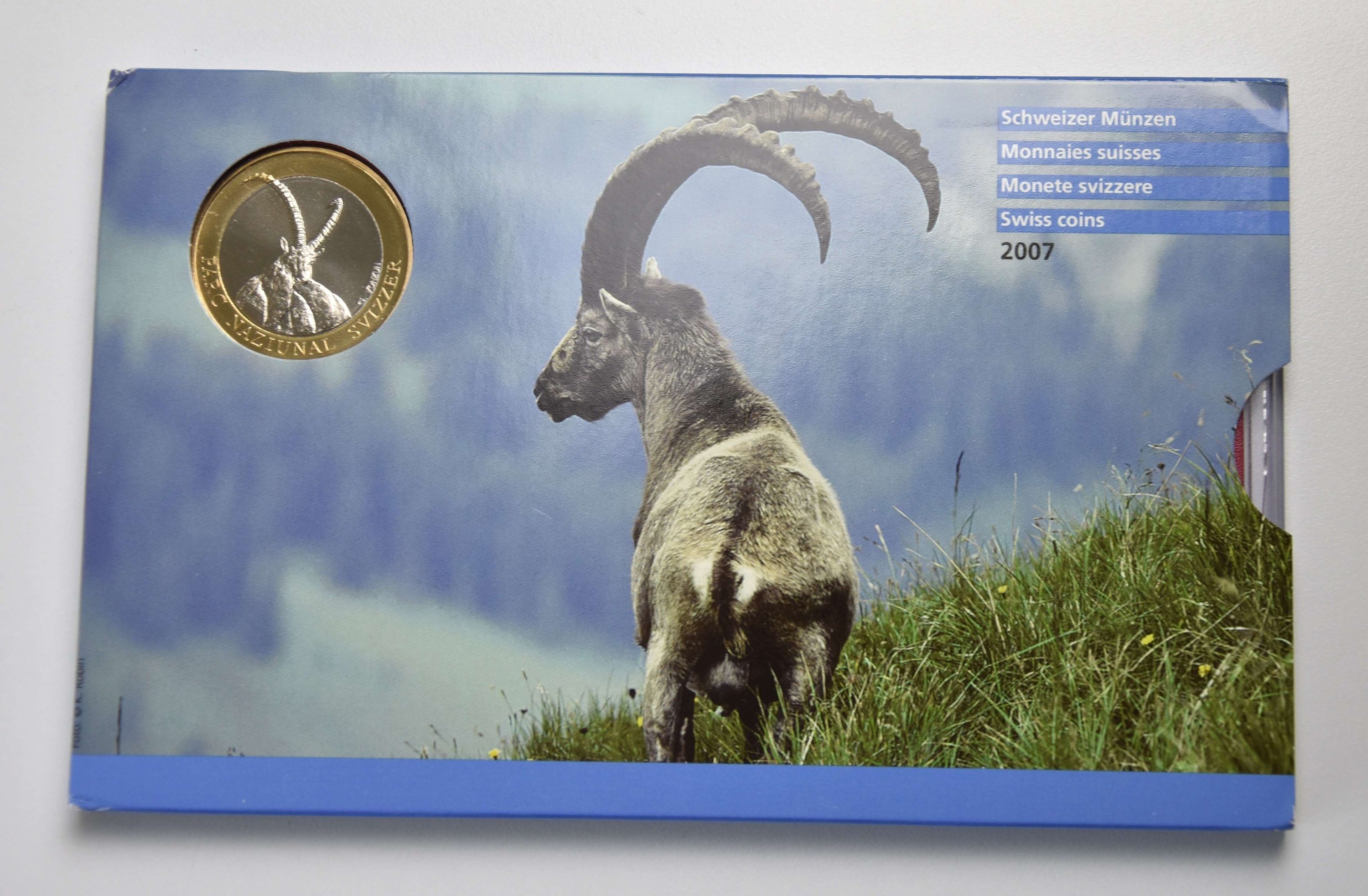Schweiz Münzsatz 2007 Steinbock (Stempelglanz)