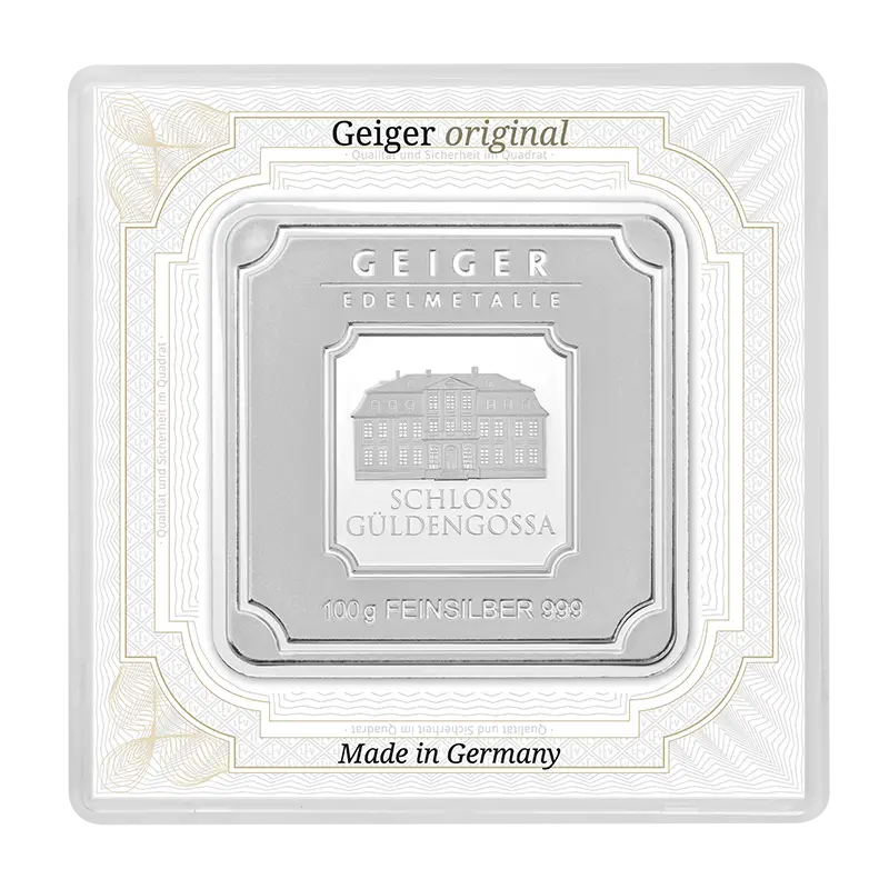 Silberbarren Geiger Original - 100 g .999 quadratisch in Kapsel *Sonderangebot*