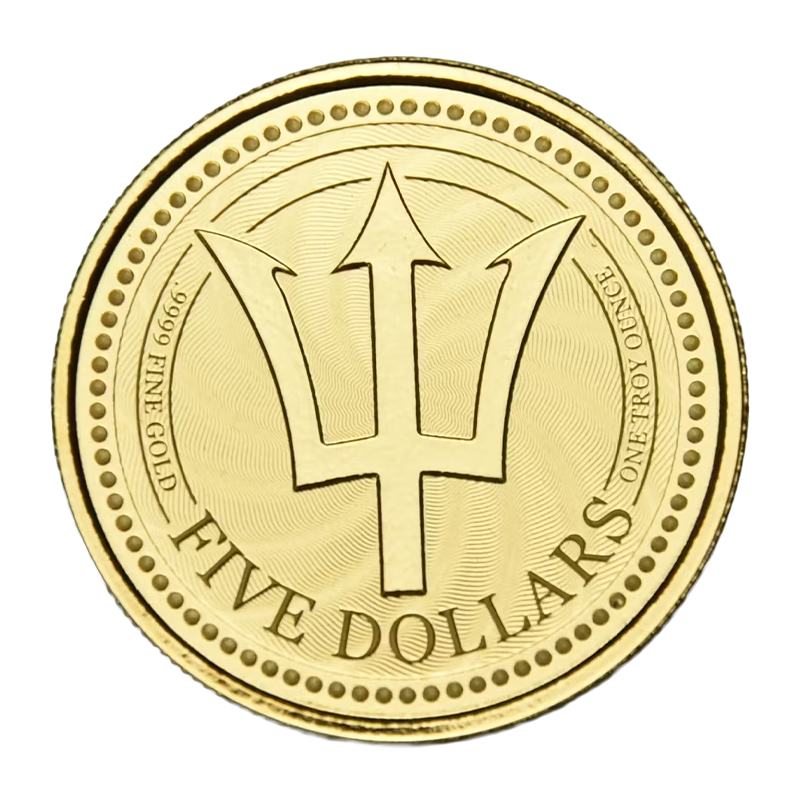 Barbados 2019 Goldmünze 1 Unze (999,9 Feingold) Dreizack
