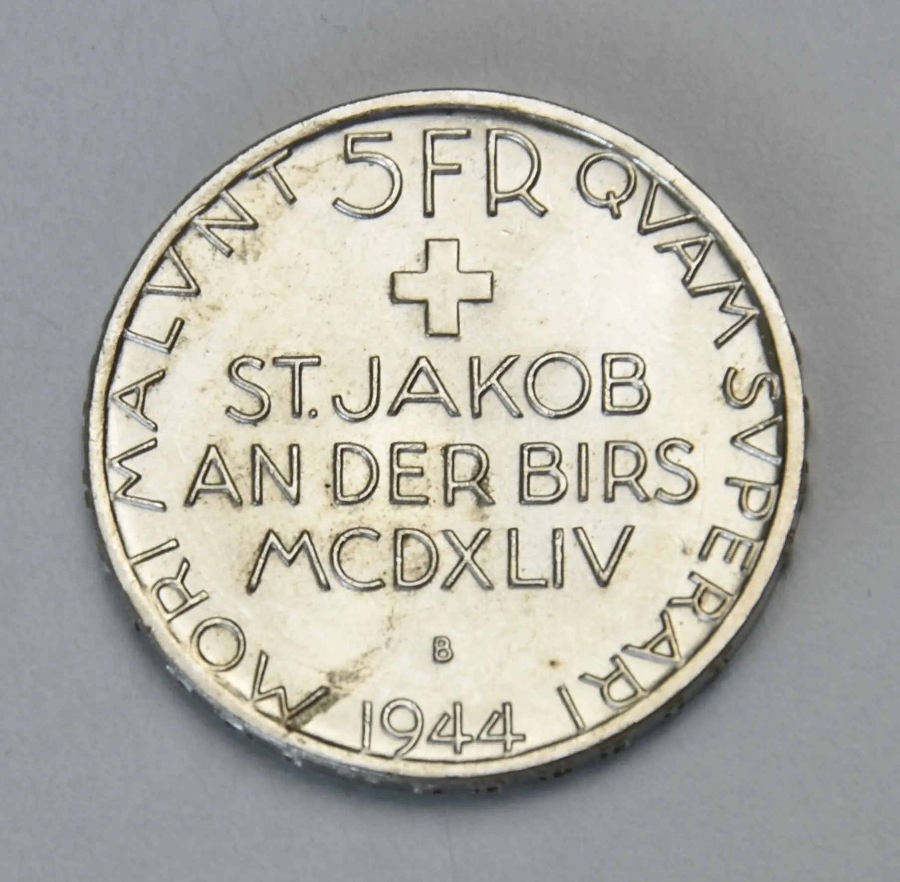 Schweiz 5 Franken Gedenkmünze 1944 (St. Jakob)