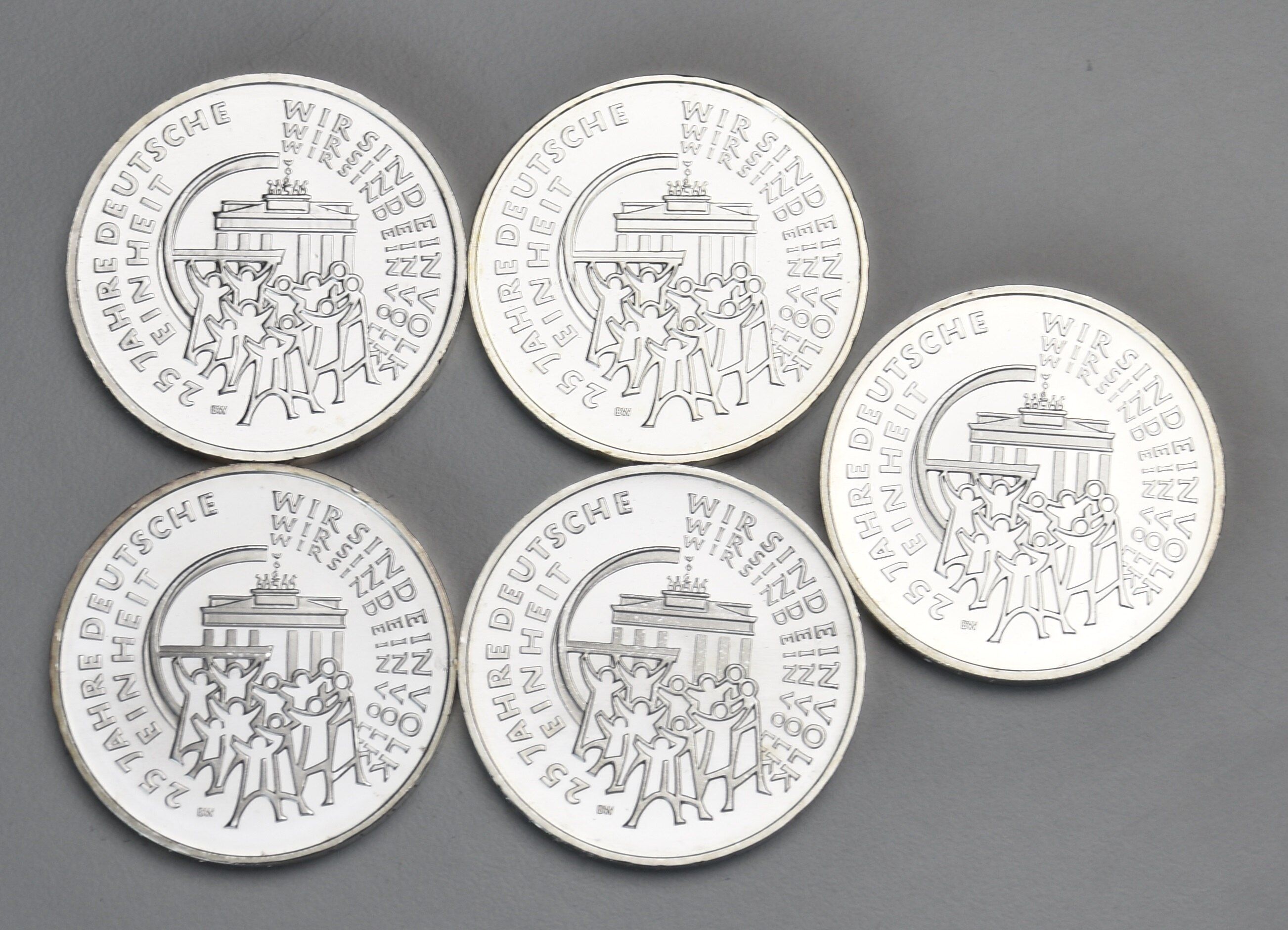 Deutschland 5 x 25 Euro 2015 Gedenkmünzen (Stempelglanz)