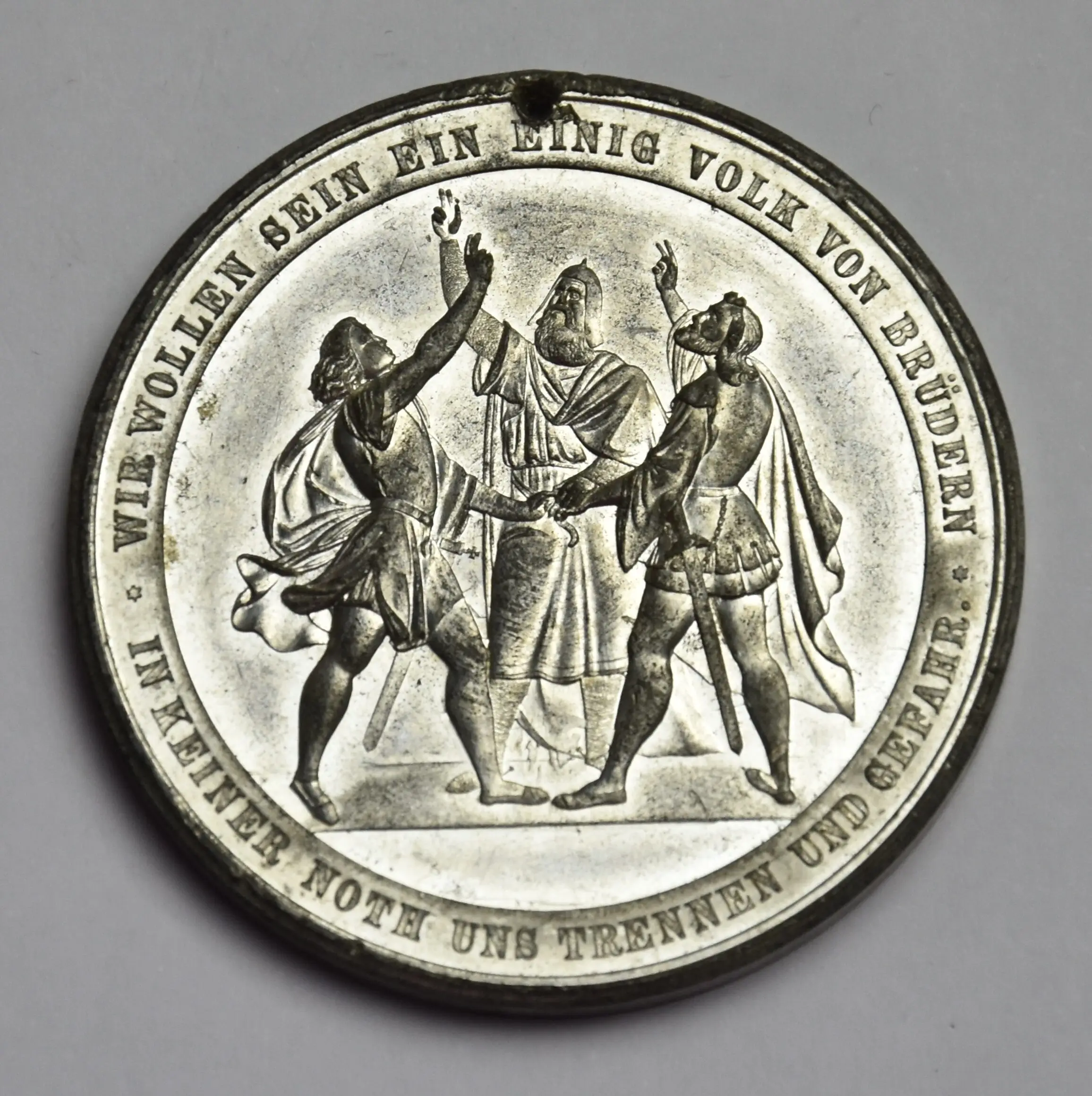 Schweiz Schützenmedaille 1865 Eidg. Schützenfest Schaffhausen (Weissmetall)