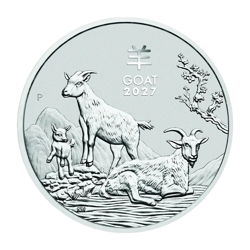 Lunar III "Ziege" 2027 - Australien 1 oz Silbermünze