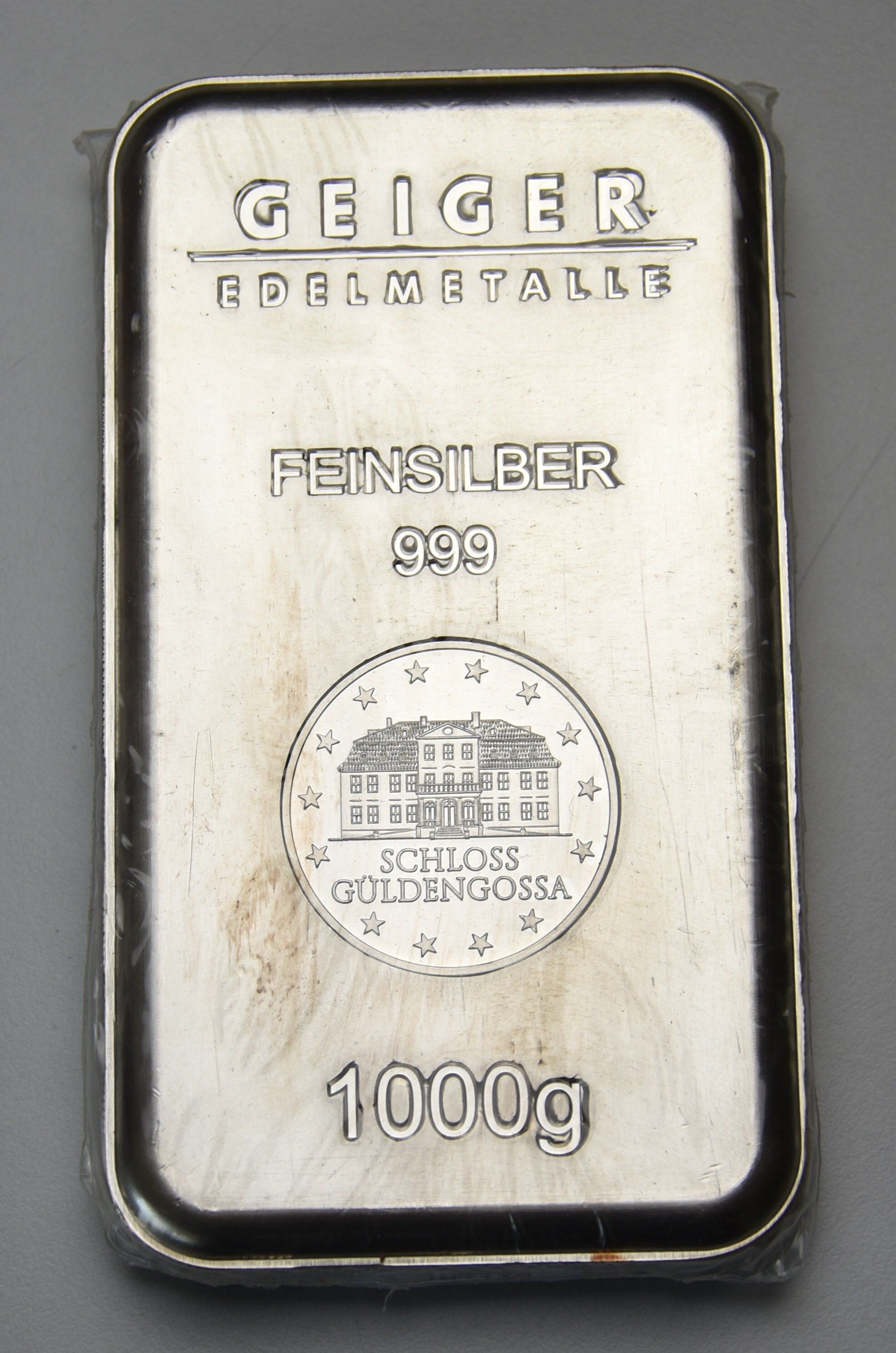 Silberbarren Schloss Güldengossa - 1 kg .999 gegossen *Sonderangebot*